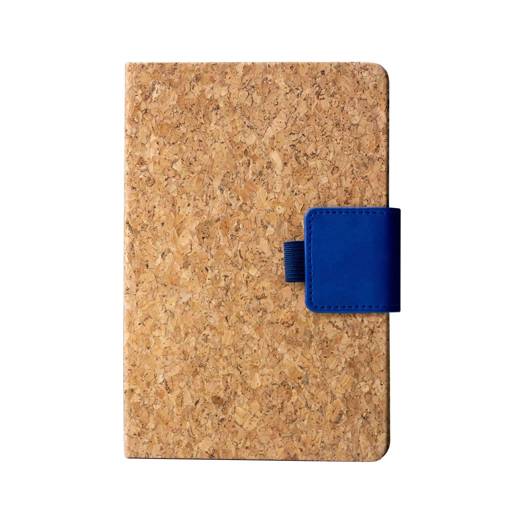 Cork Notebook with Magnetic Closure and Pen Holder Blue