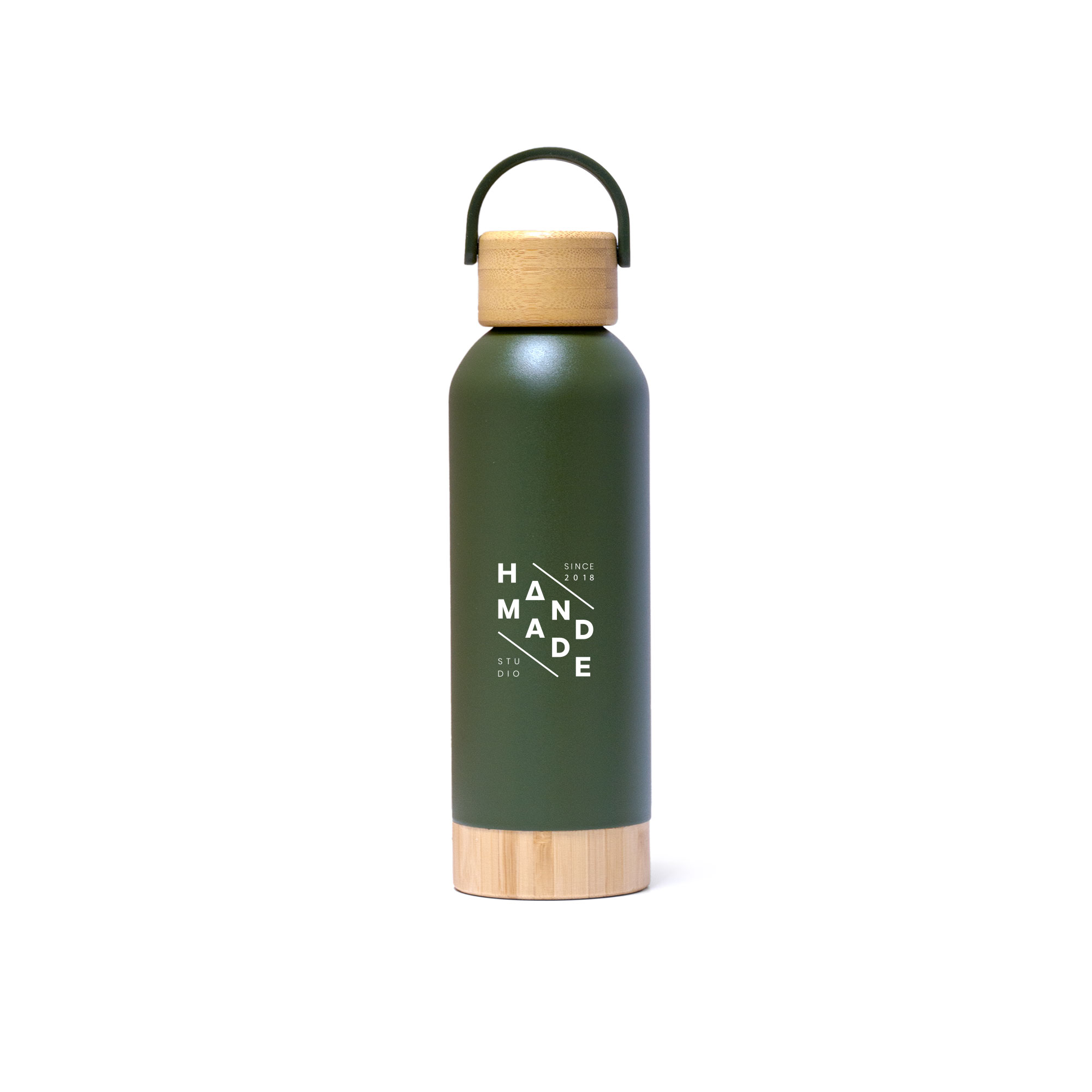 Insulated Bottle With Bamboo Lid BK