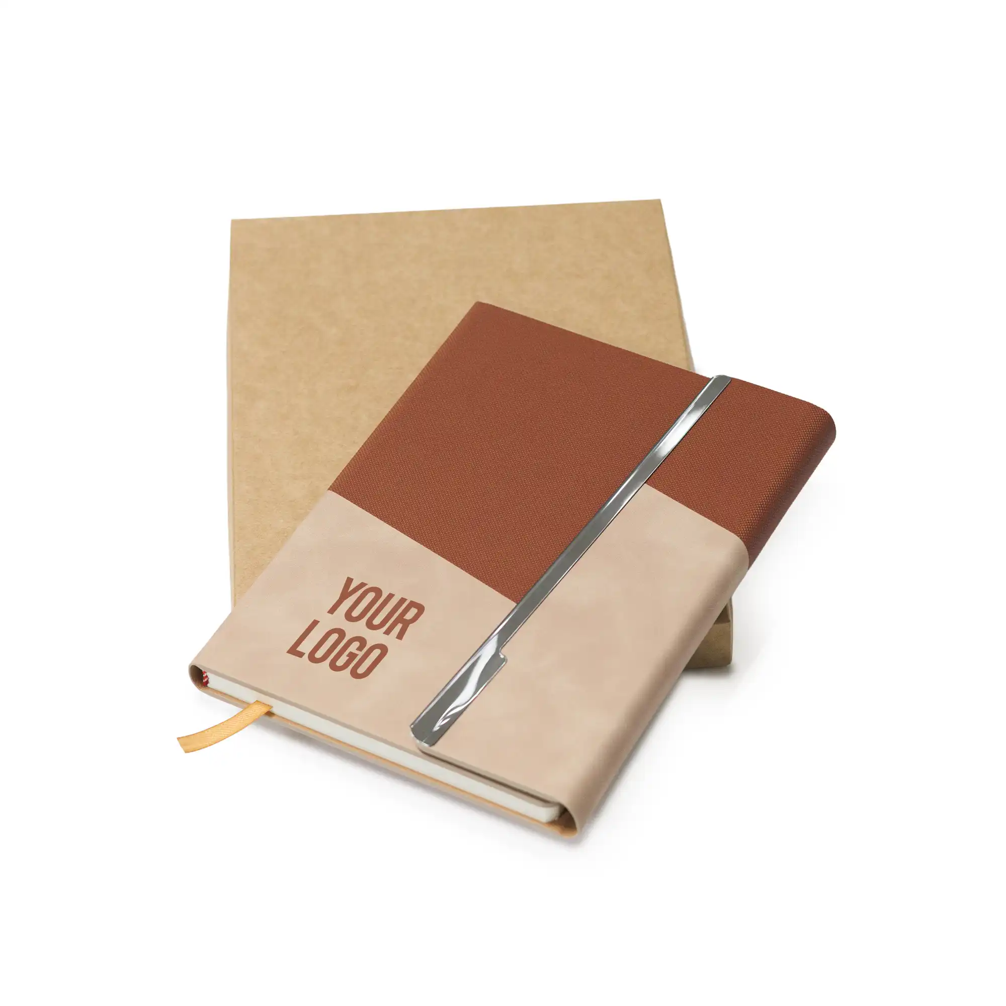 A5 Premium Notebook with Metal Foldable Closure Brown