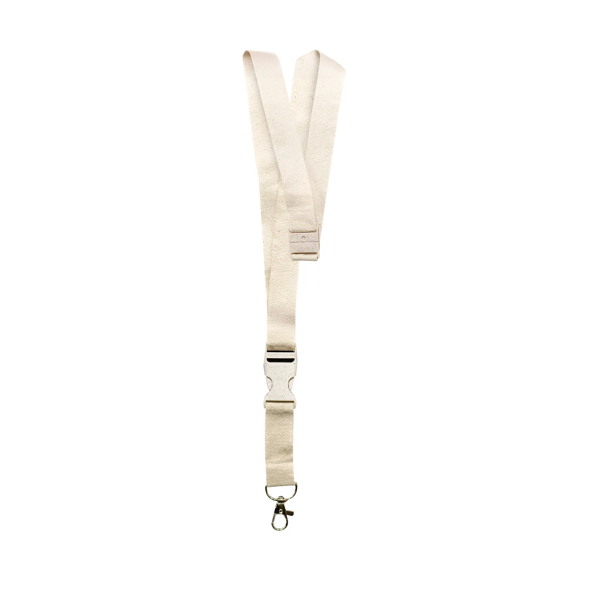 Cotton Lanyard with Wheat Straw Buckle – Eco-Friendly ID Holder