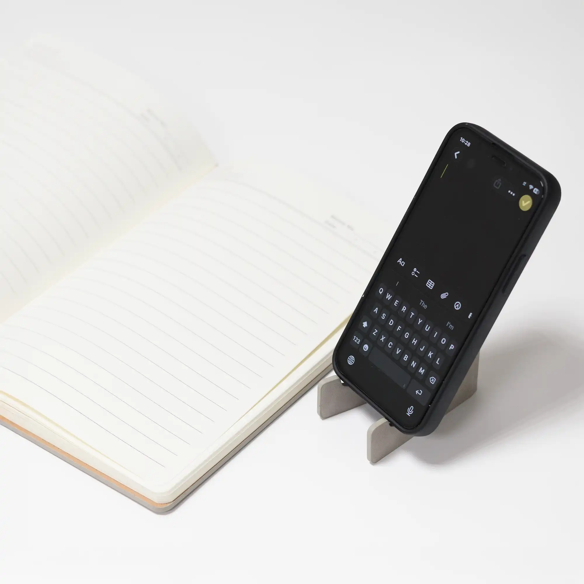 Dual Tone A5 Black Notebook with Detachable Mobile Stand