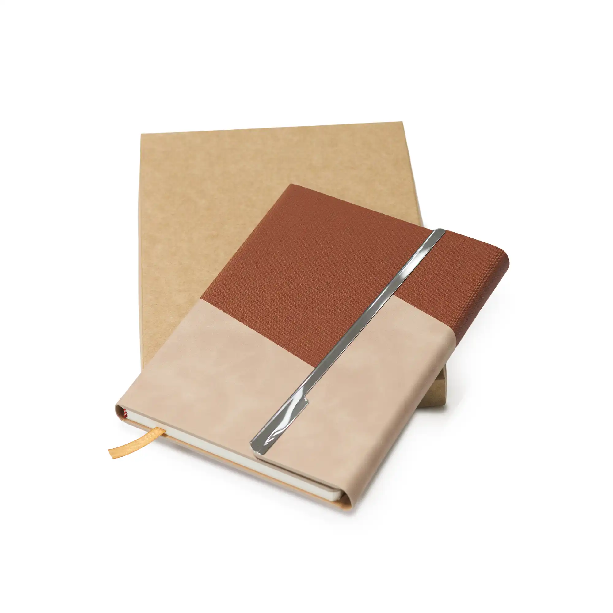 A5 Premium Notebook with Metal Foldable Closure Brown