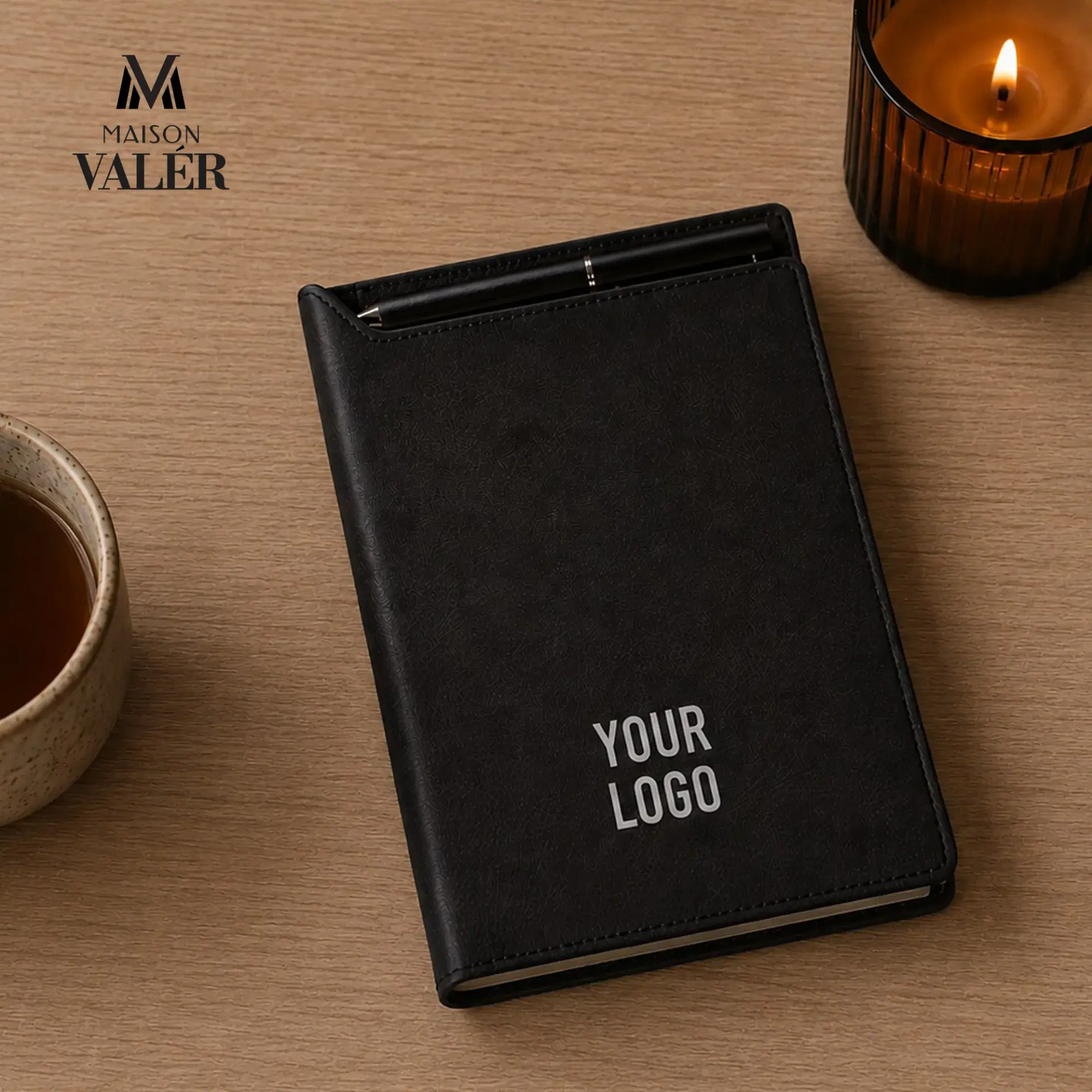 Maison Valer Executive Organizer with Magnetic Pen Holder Black