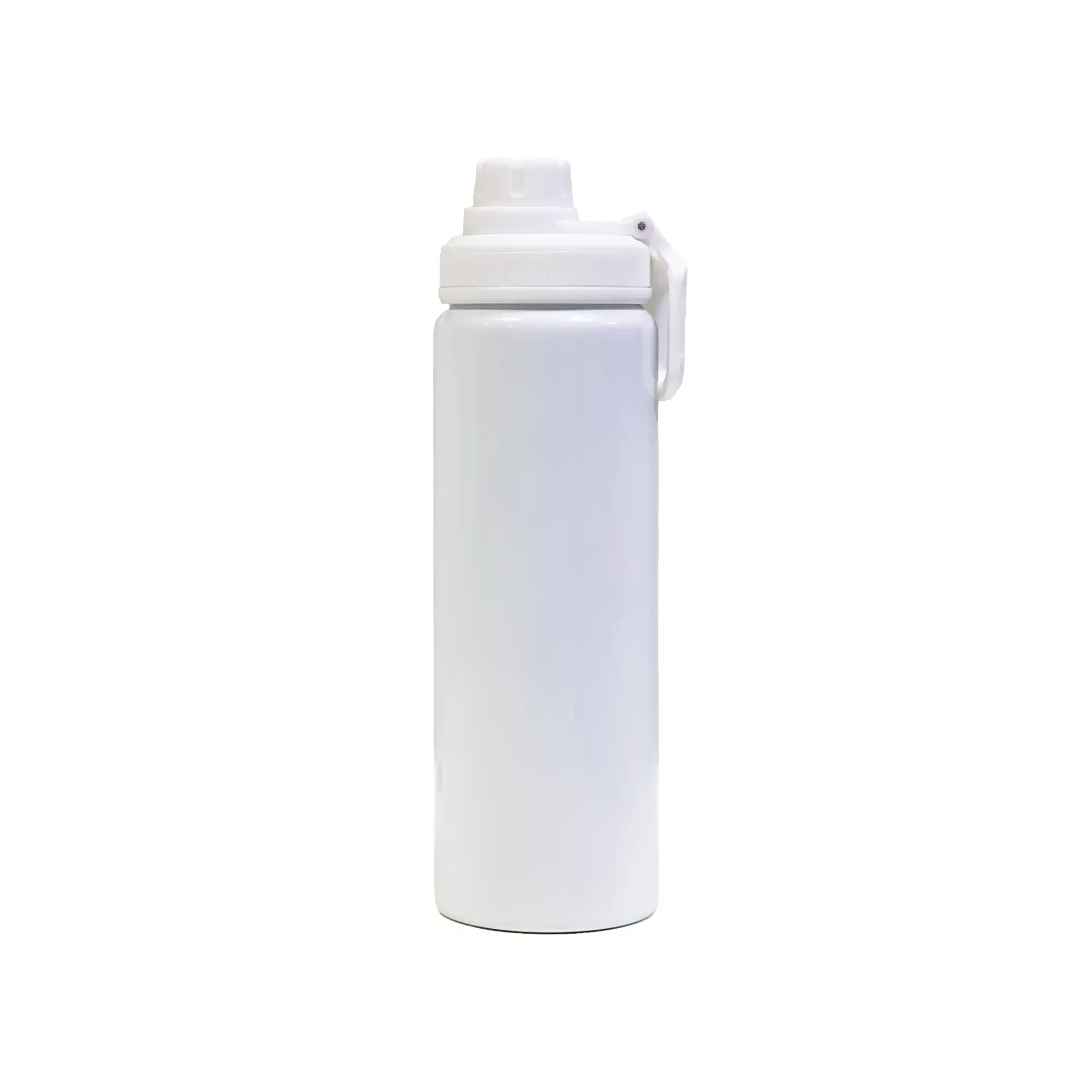 Reusable aluminium sports bottle with handle, 800 ml capacity, black and white color options for corporate gifting.