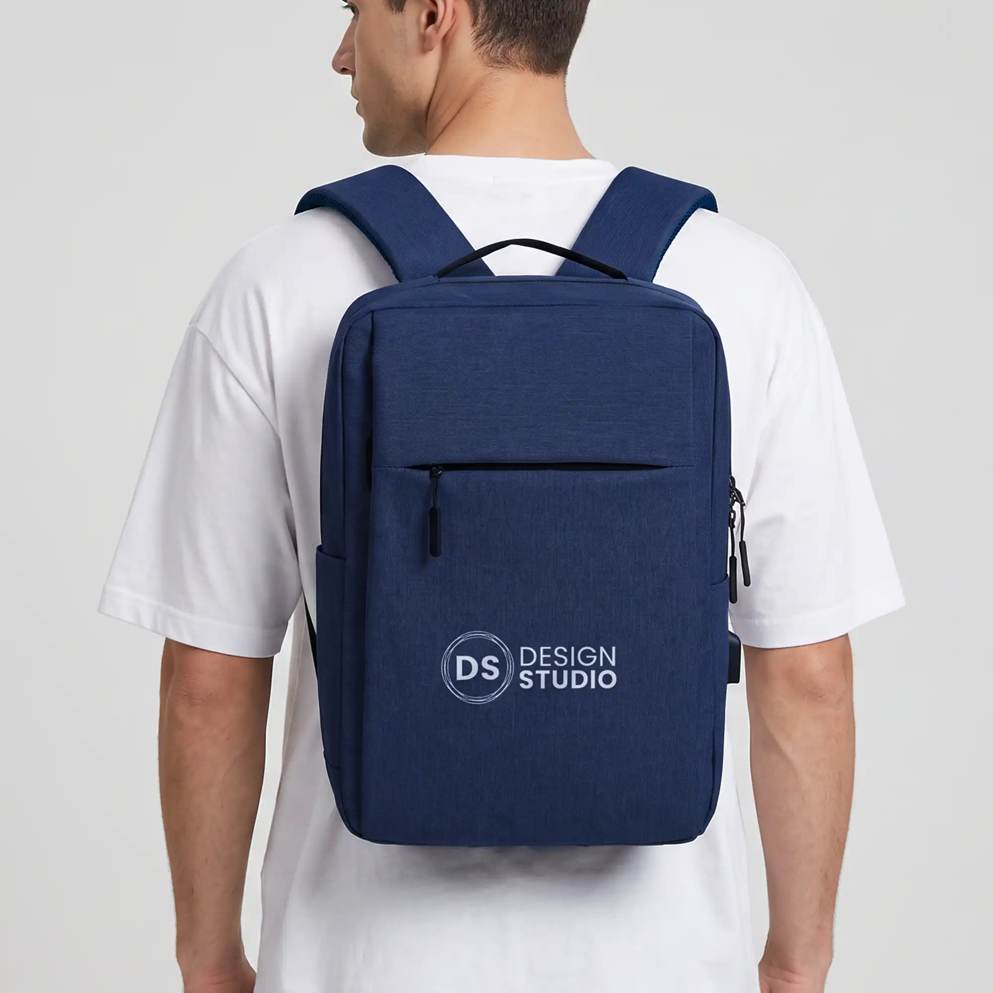 Backpack with USB Charging Point Blue