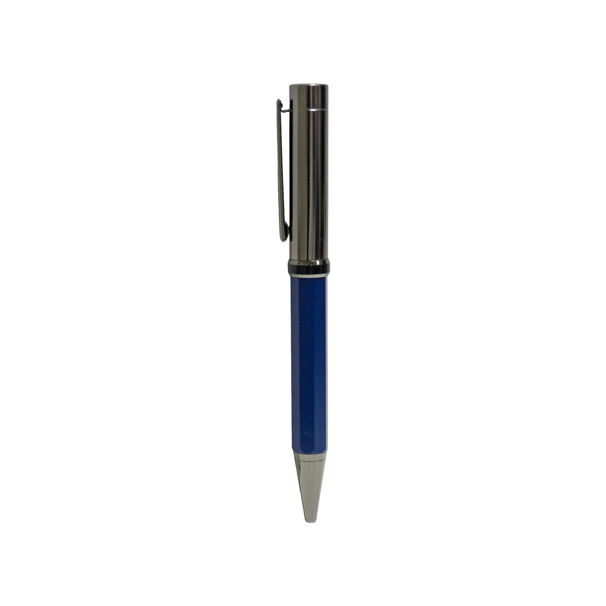Blue metal pen with elegant barrel design – 11611BL