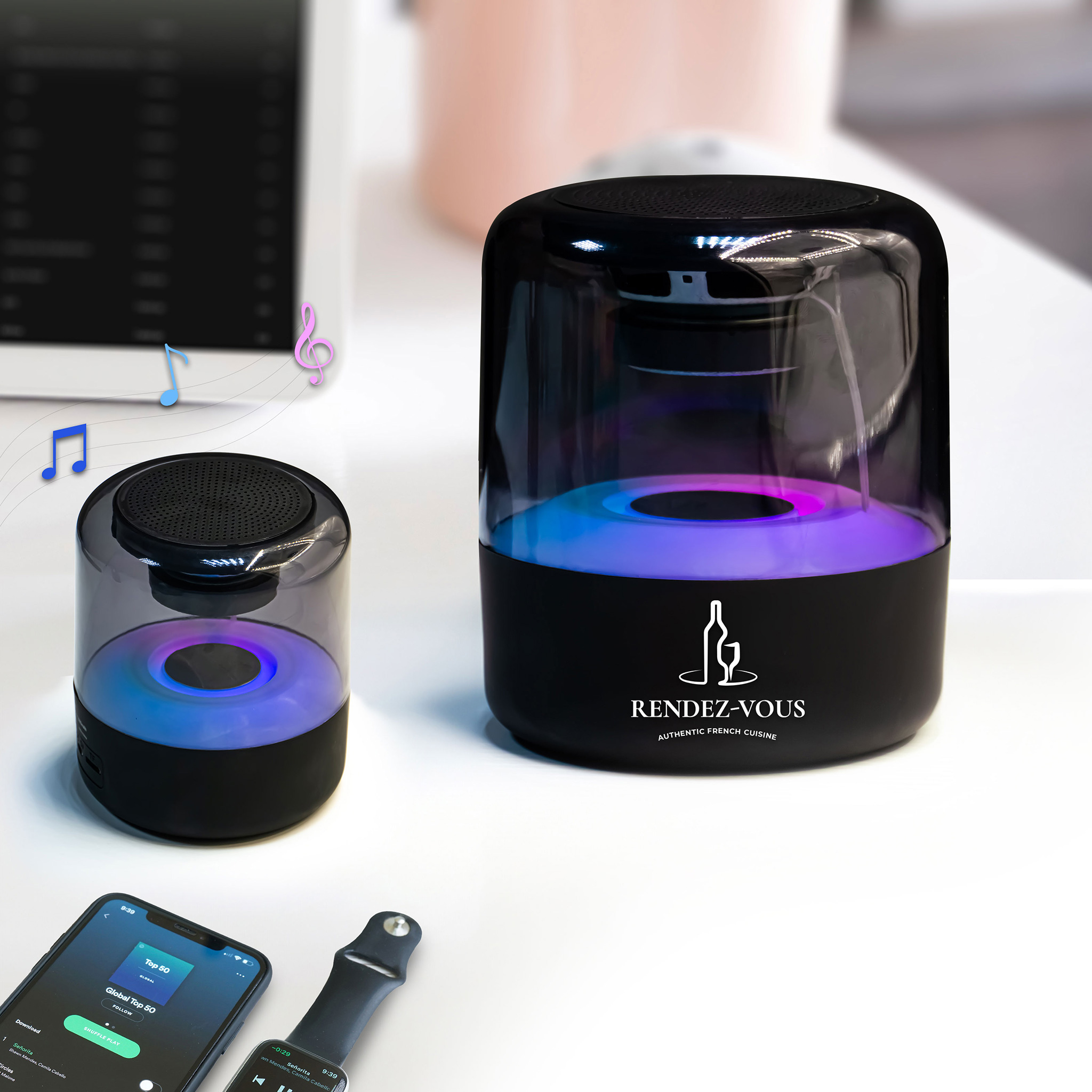 Transparent Bluetooth Speaker with RGB light