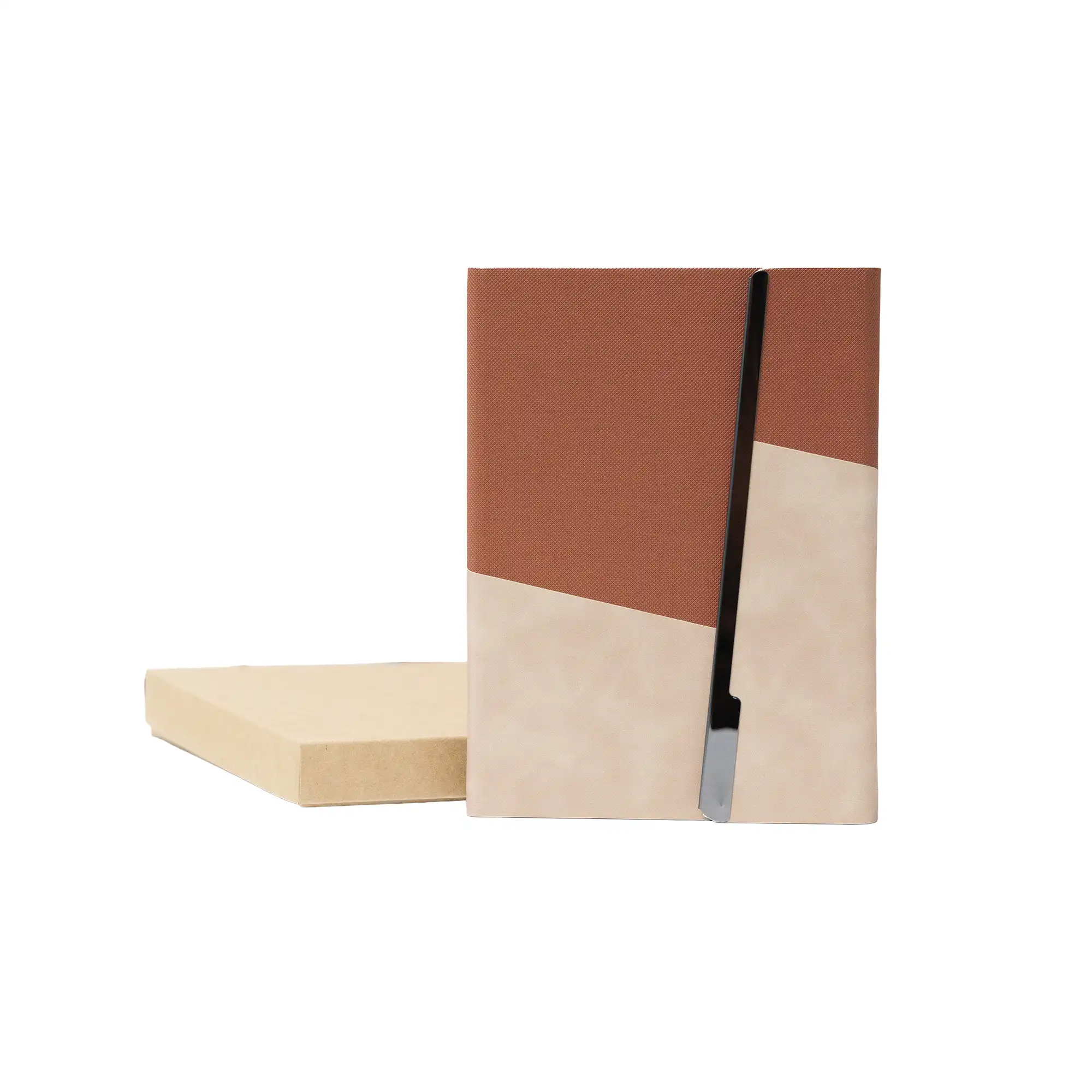 A5 Premium Notebook with Metal Foldable Closure Brown