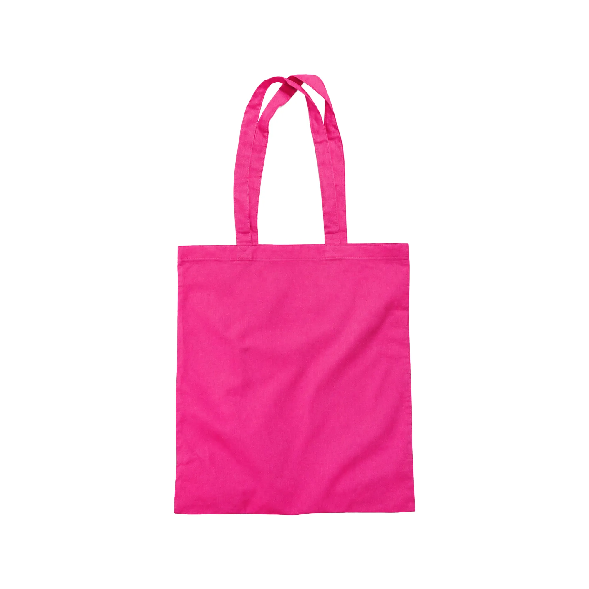 Pink recycled cotton tote bag with long handles – sustainable and reusable