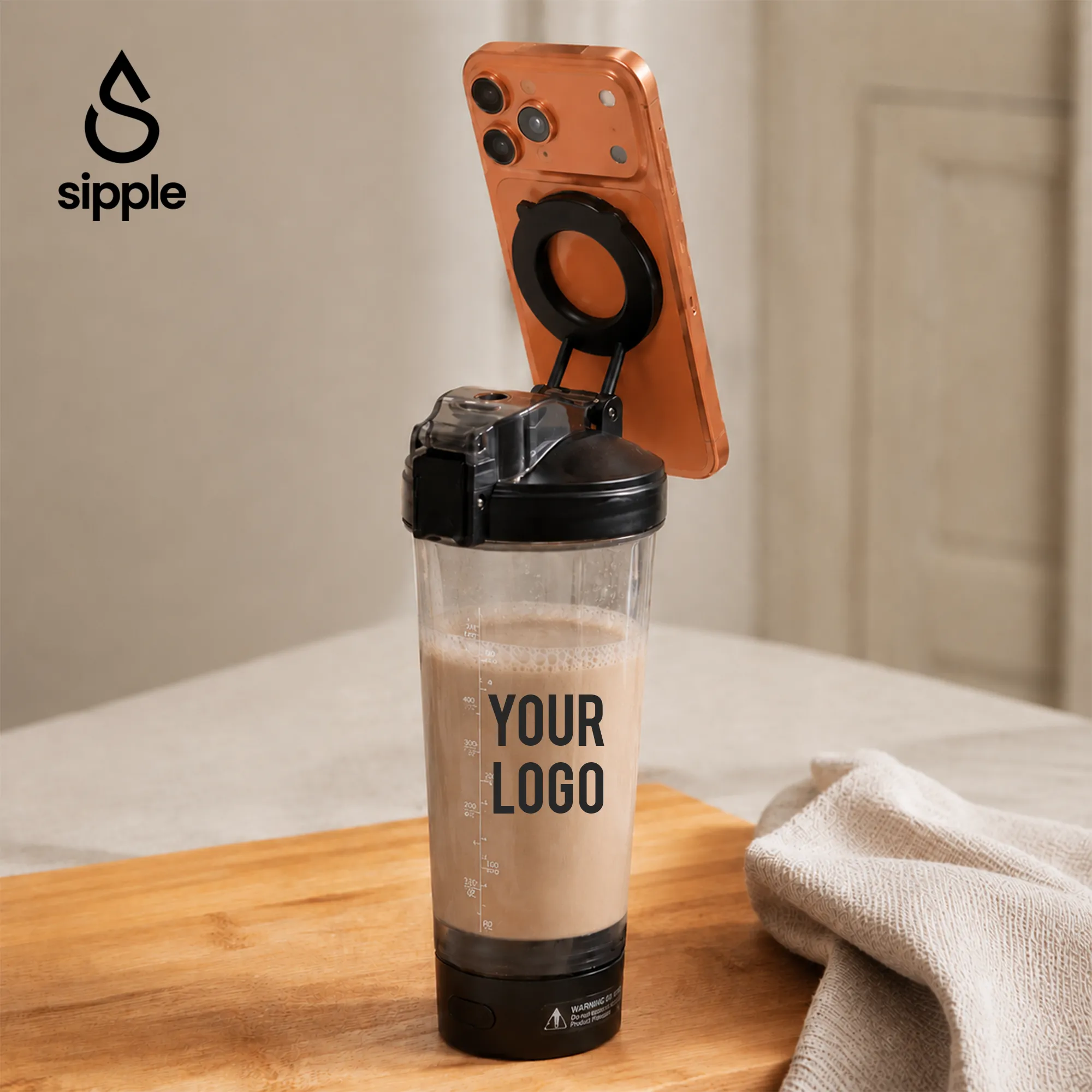 SIPPLE PRIMEXA 700ml electric shaker bottle Type-C charging corporate gift UAE custom logo