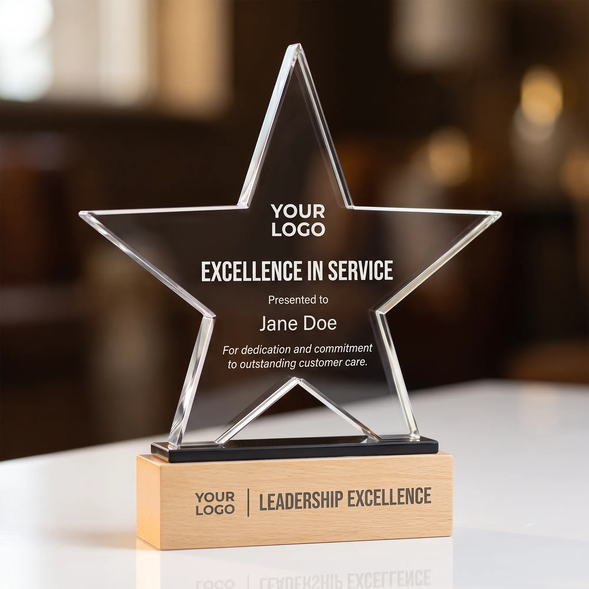 Star Shaped Crystal Award