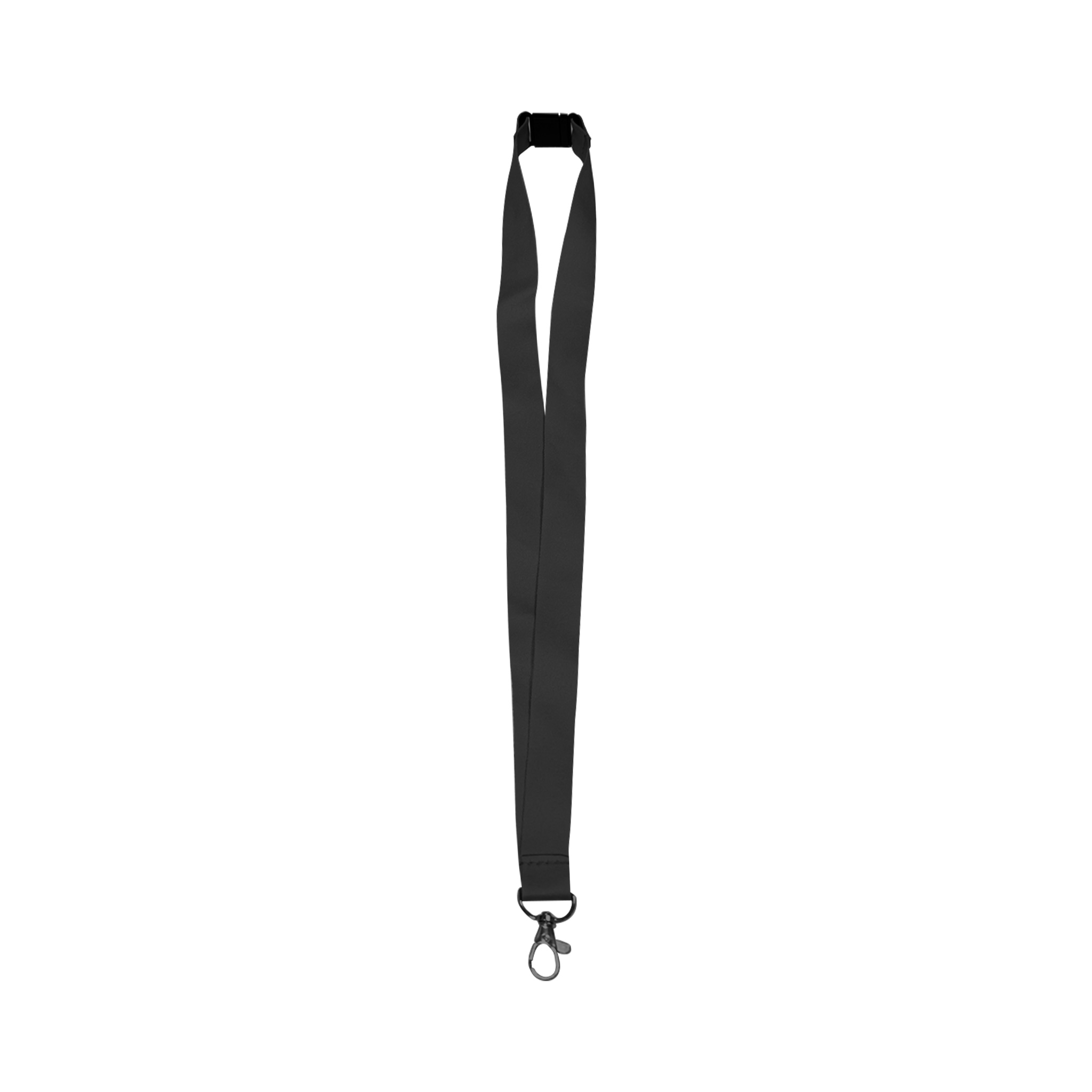 Lanyard with safety Clip and Metal Hook Black