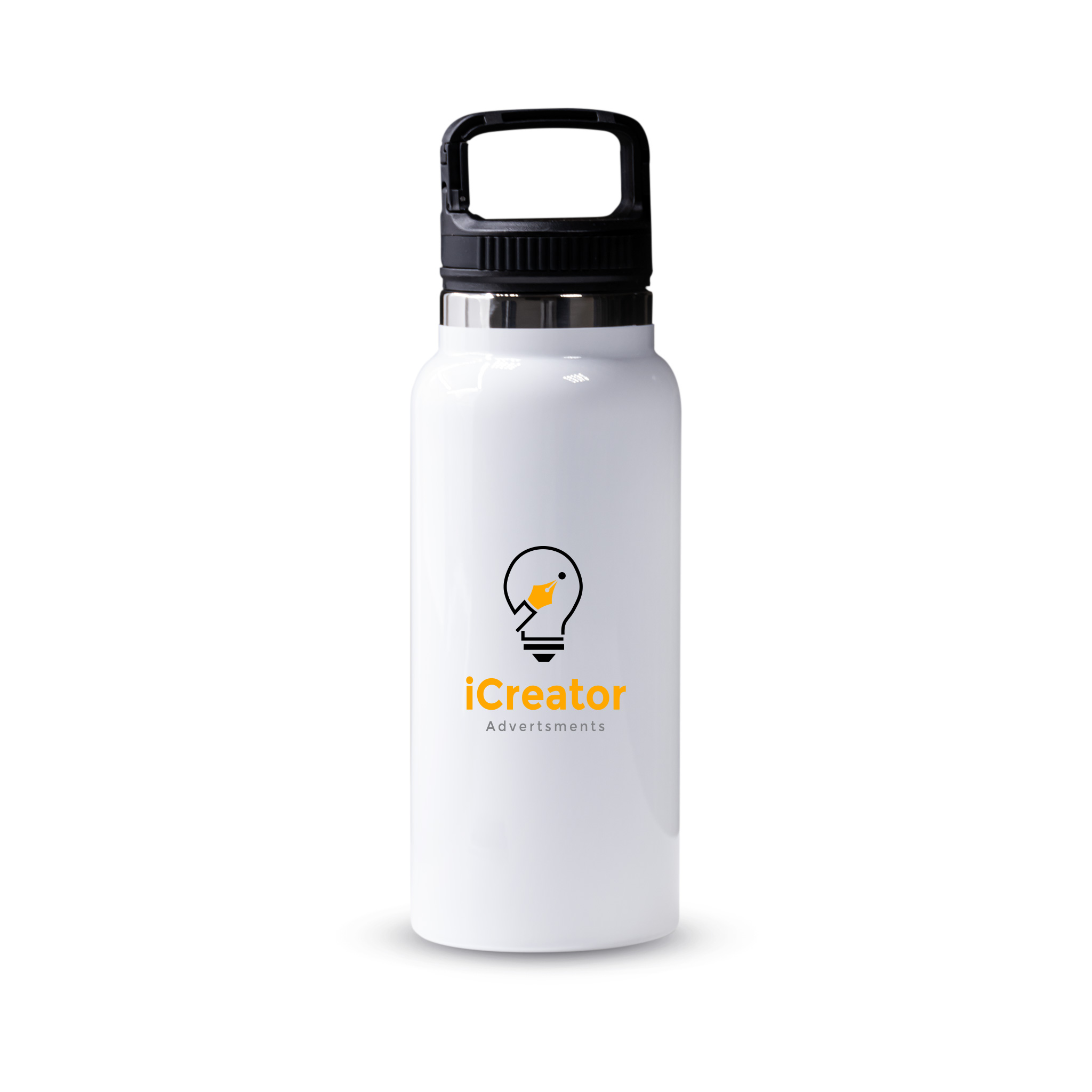 Insulated Bottle with handle white