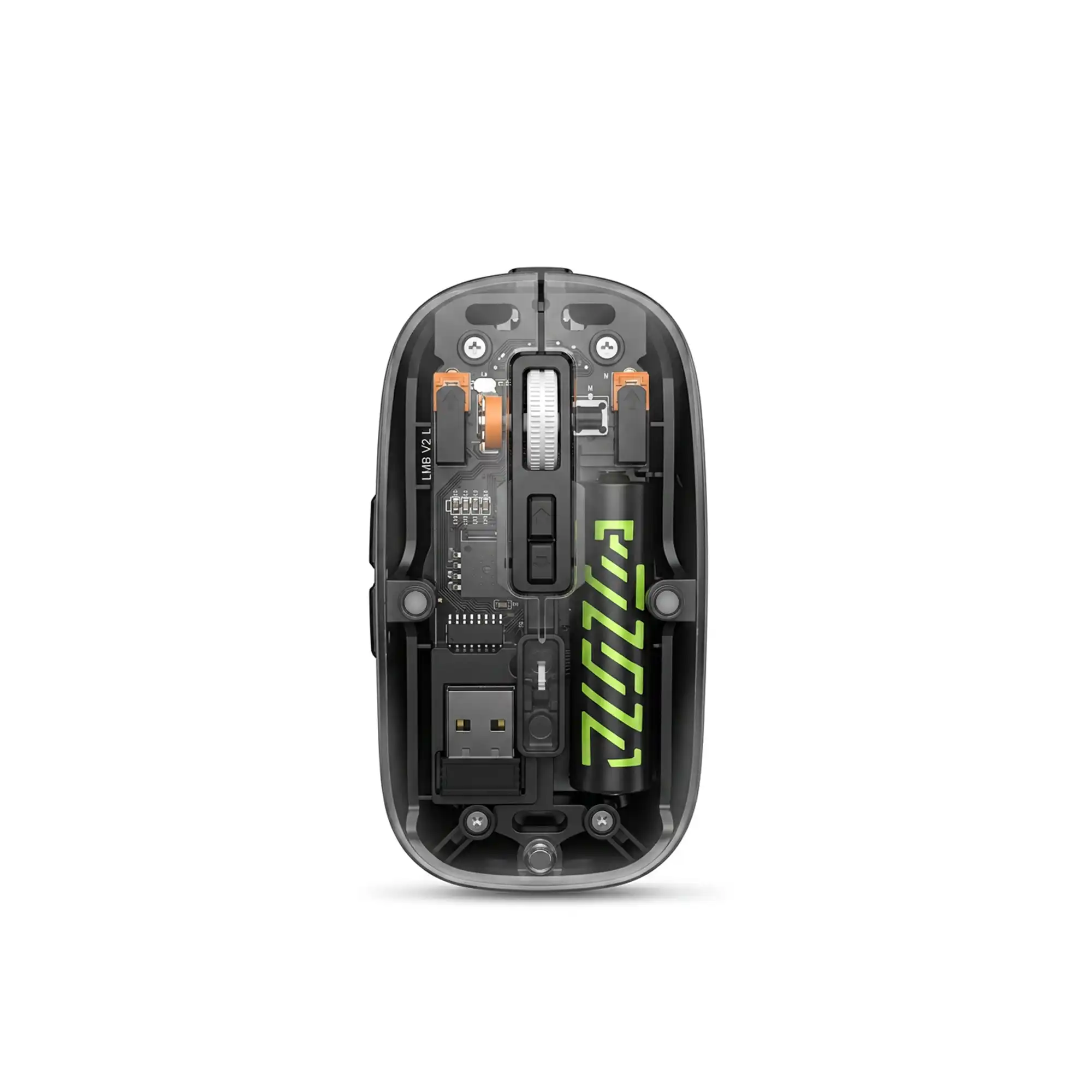 Transparent Wireless Mouse Rechargeable Black