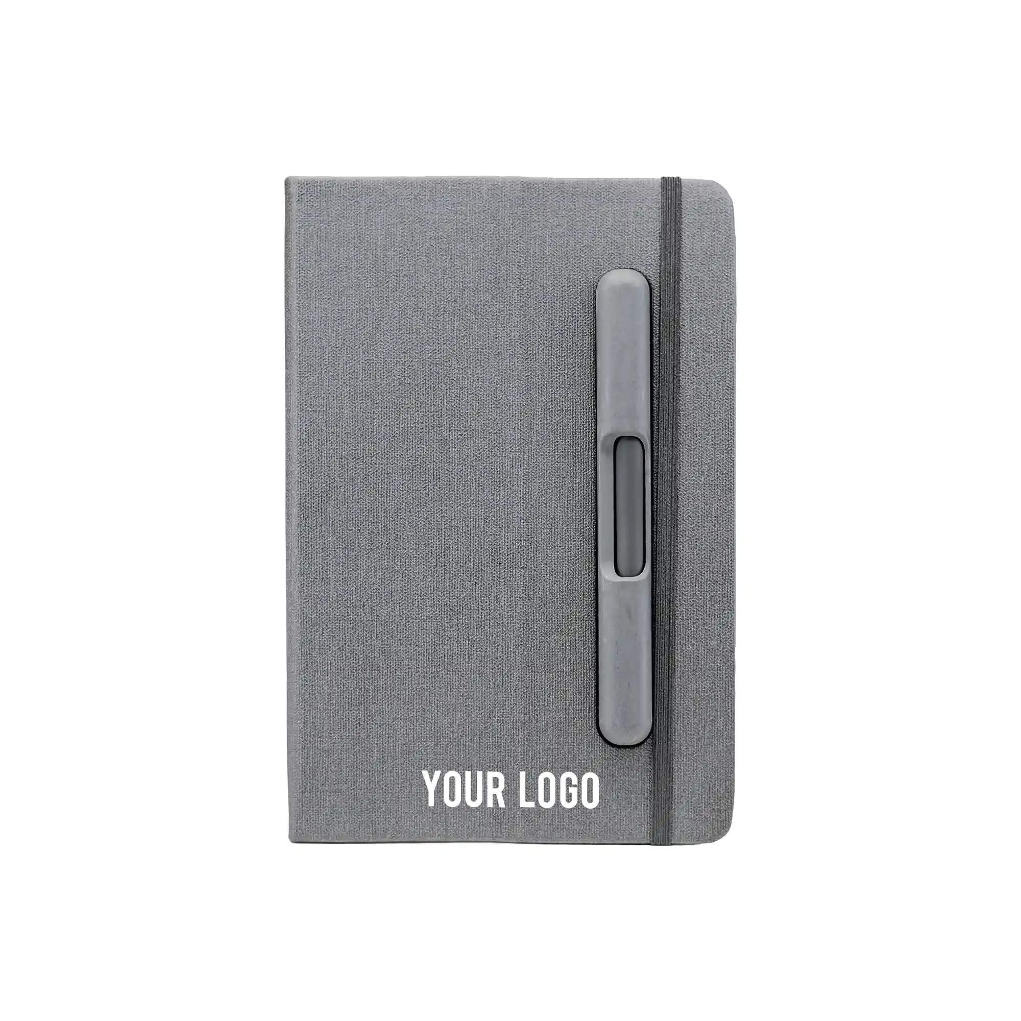 ZENRIX PU + RPET notebook with mobile holder and pen compartment