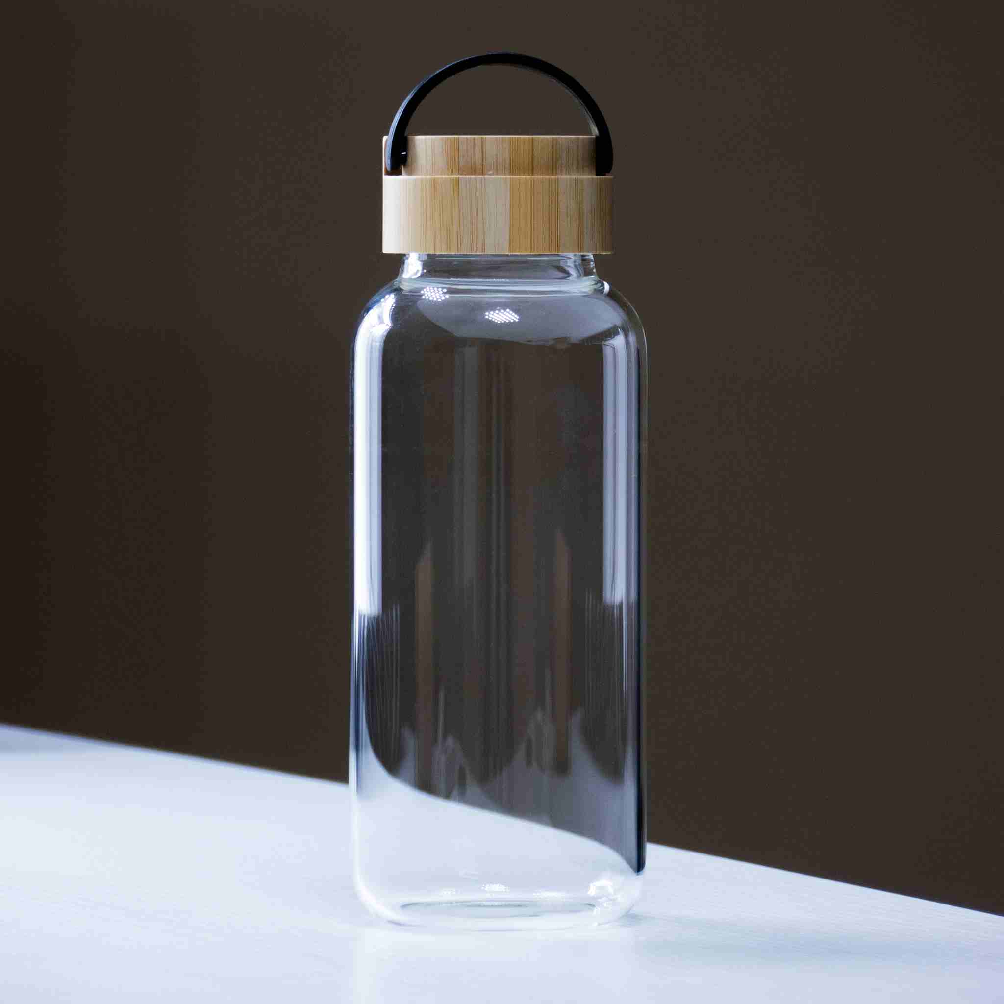 Glass Bottle With Eco Sleeve and Bamboo Lid