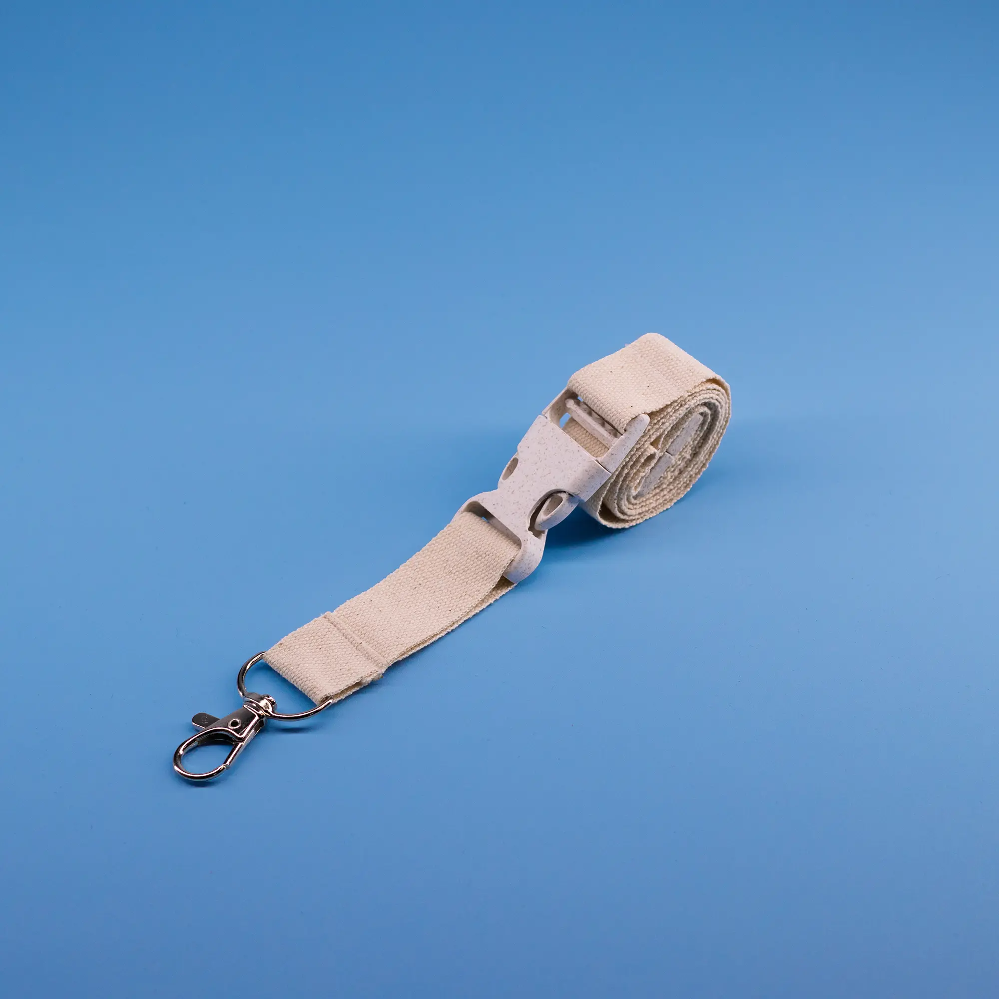 Cotton Lanyard with Wheat Straw Buckle – Eco-Friendly ID Holder