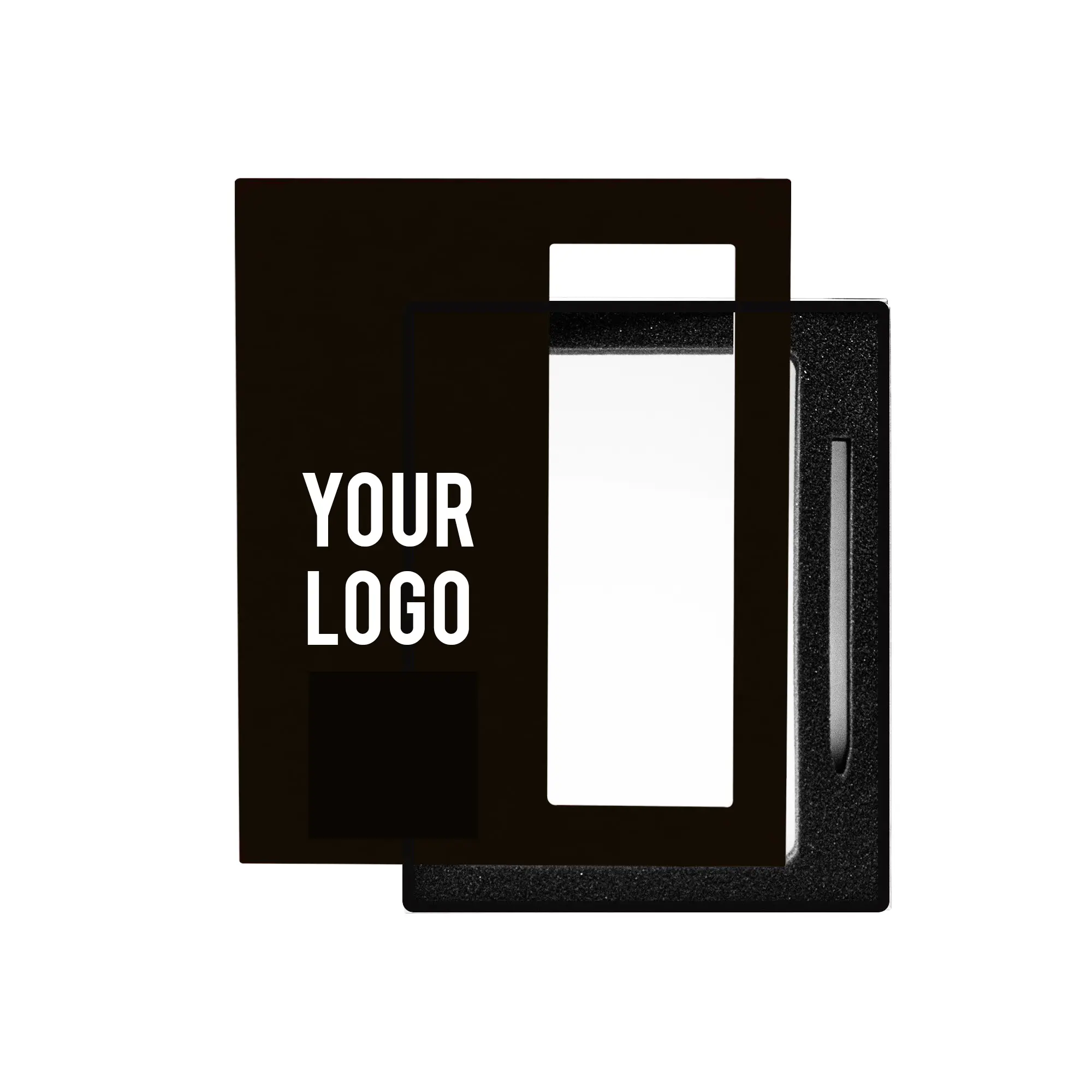 Black Gift Box with Pen Notebook and Foam