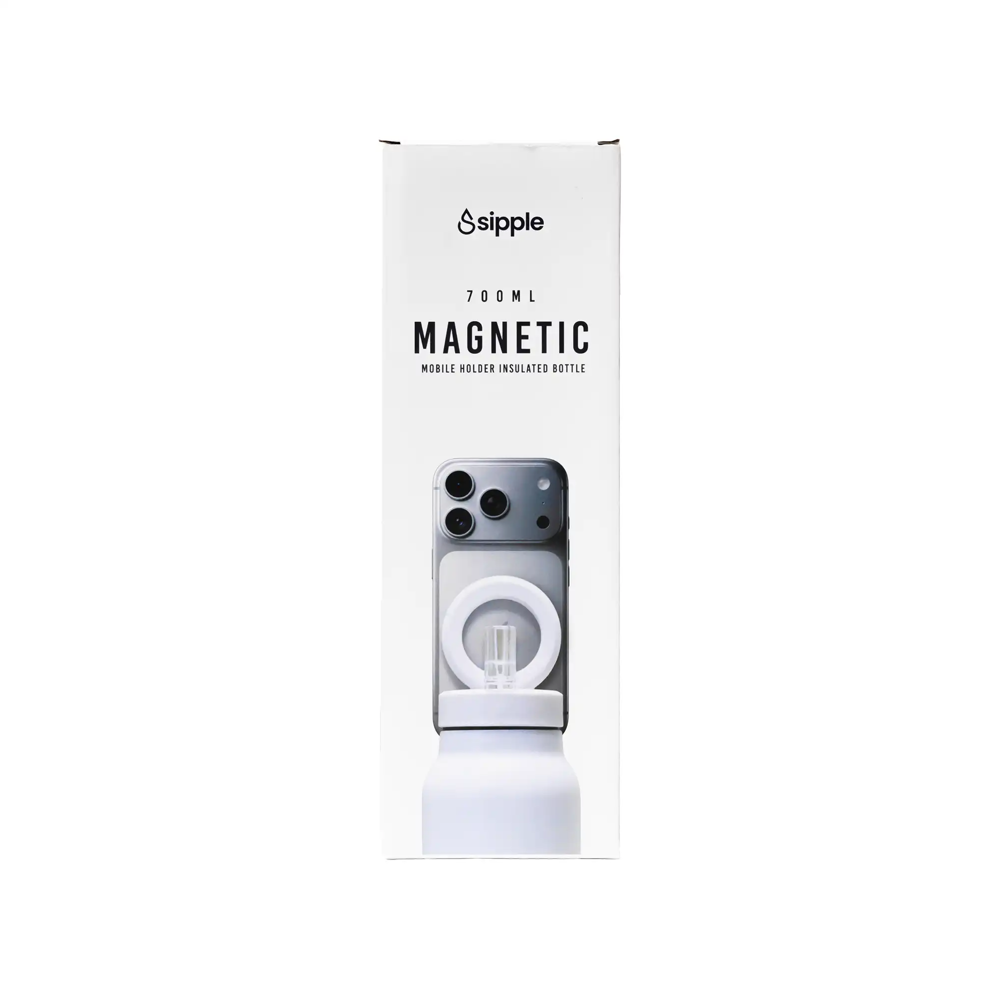 Magnetic insulated water bottle with phone holder in multiple colors