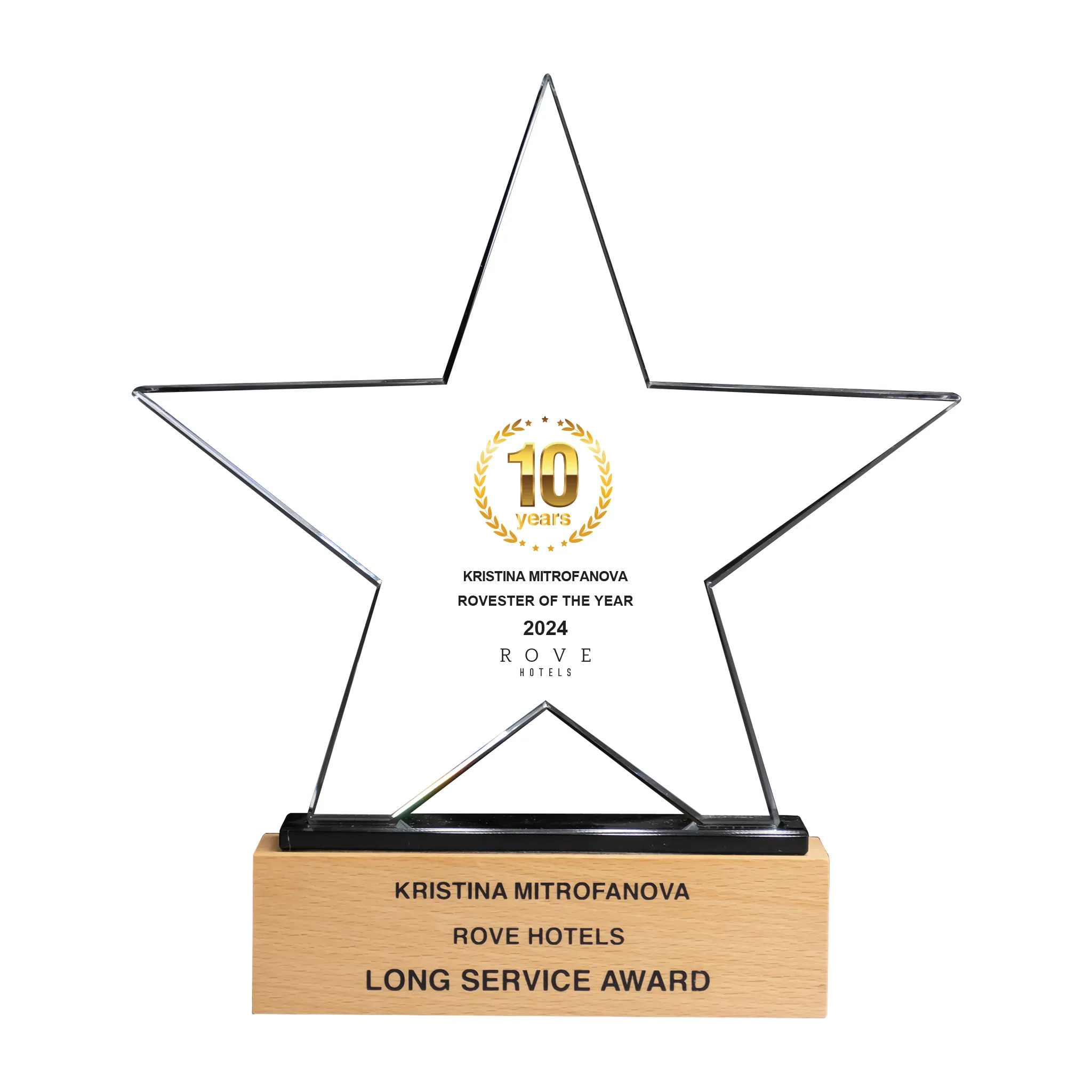 Star Shaped Crystal Award