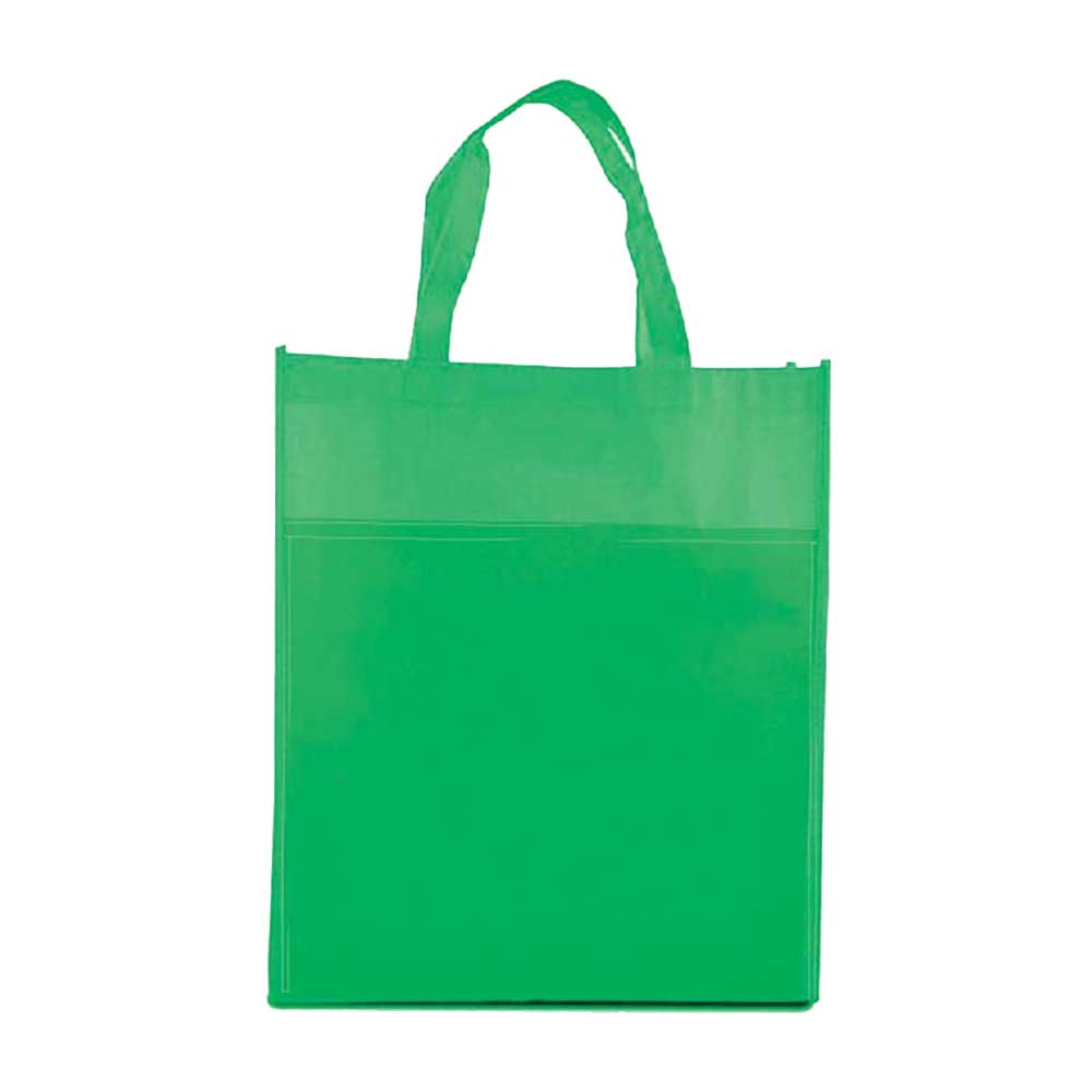 Non Woven bag with front pocket Green