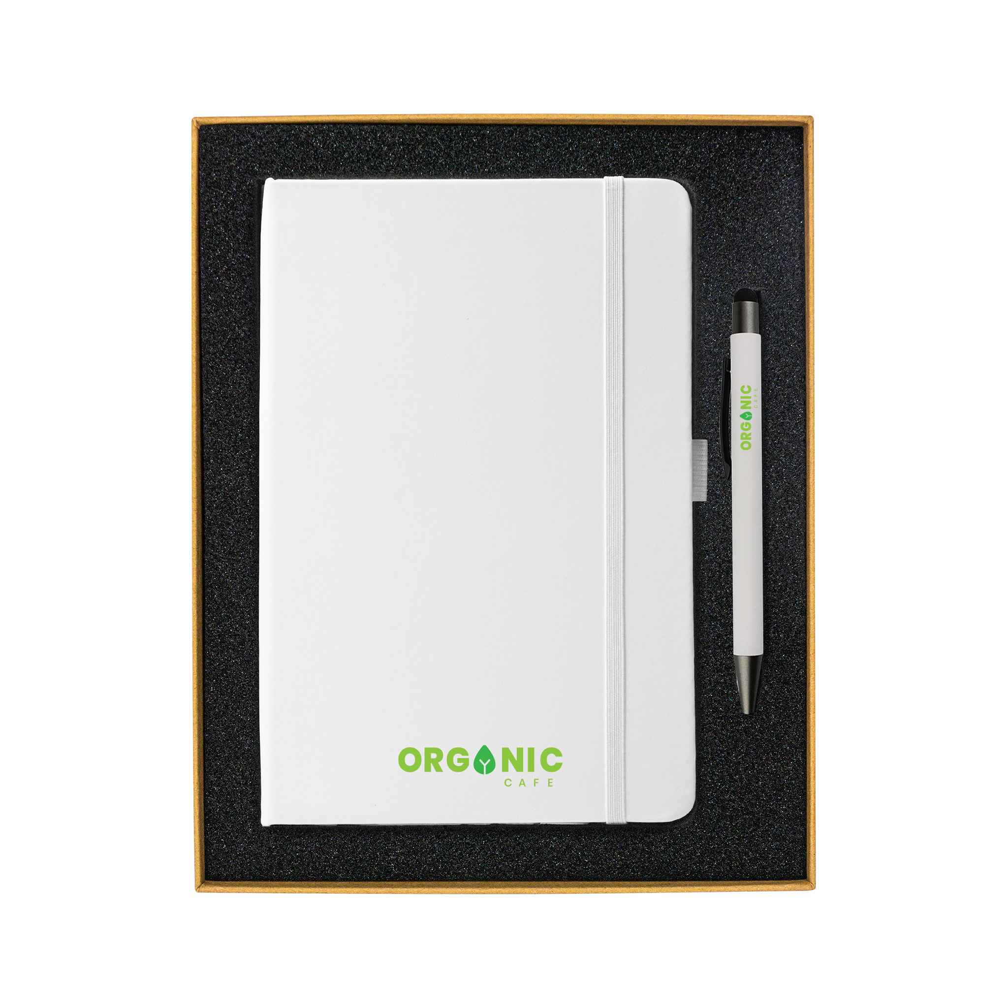 Giftbox With White PU Notebook and Pen