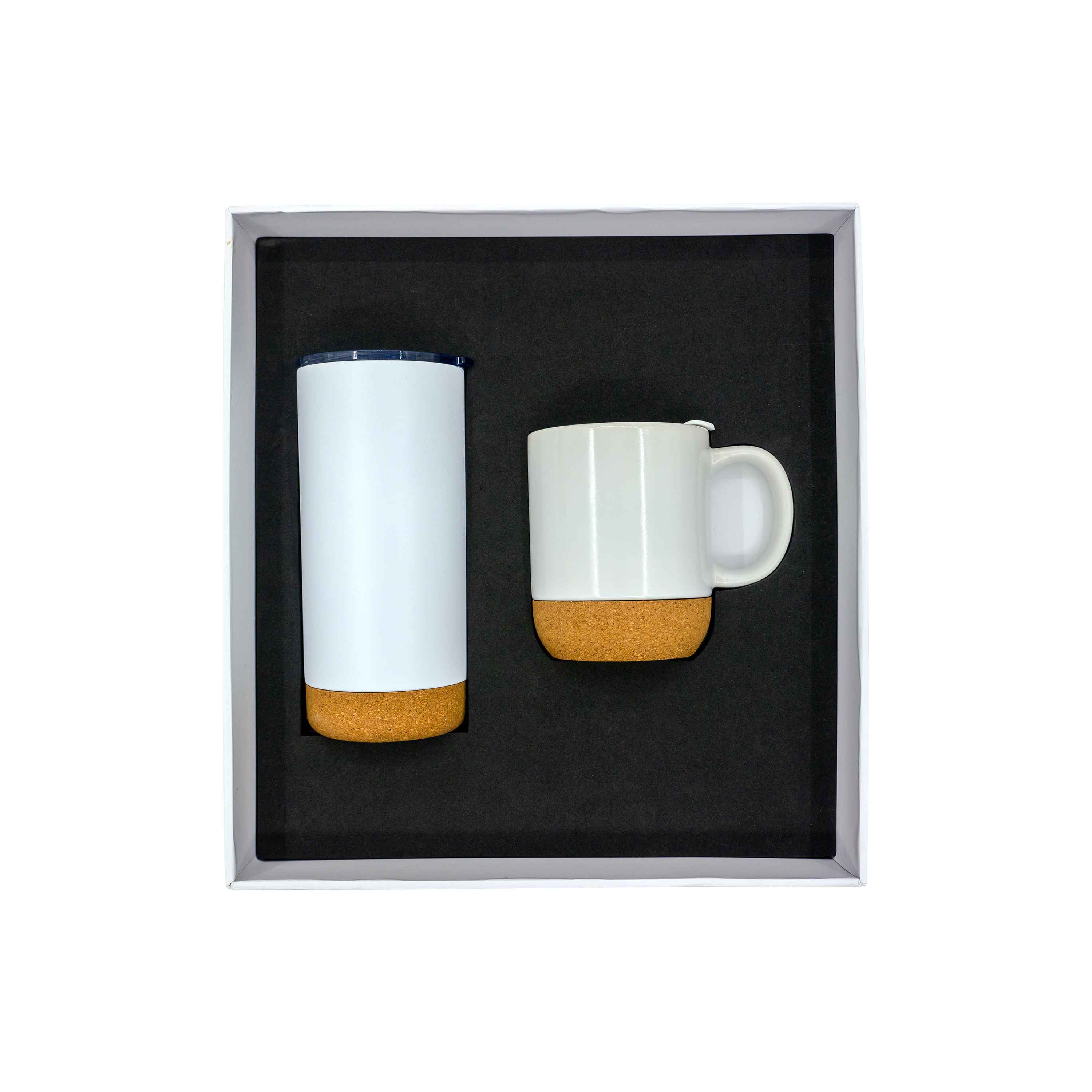 Promotional Giftset with Cork Ceramic mug and Tumbler