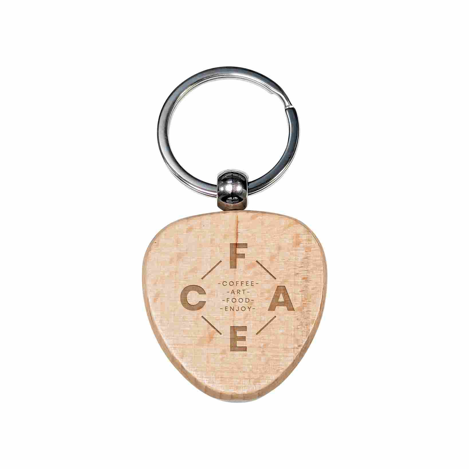 Bamboo Keychain Heart Shape