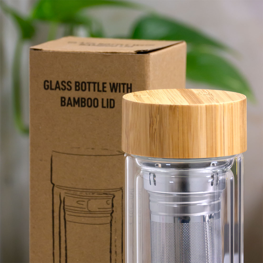 Glass Bottle With Bamboo Lid