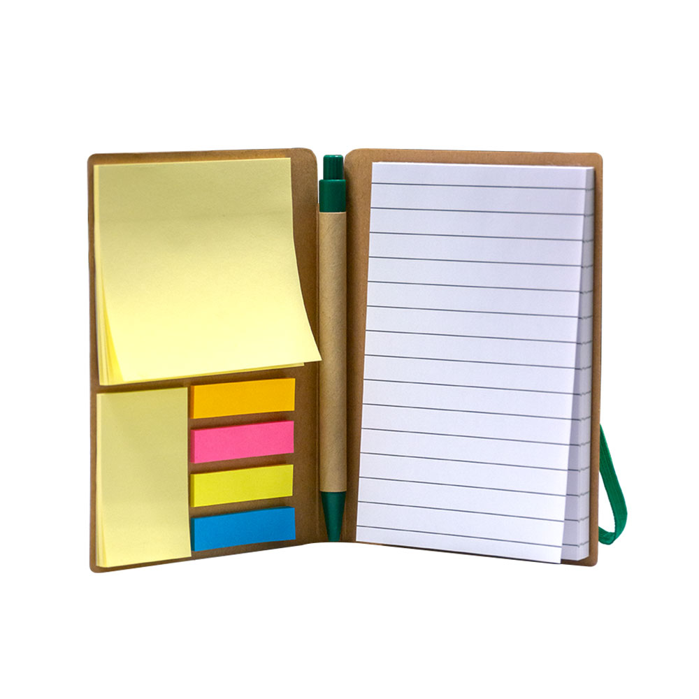 A6 Craft Notebook with Pen and Post-it Green