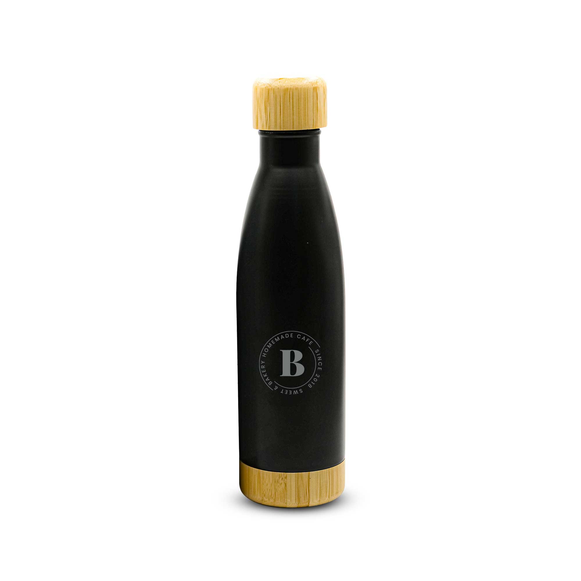 Insulated Bottle With Bamboo Lid And Base BK