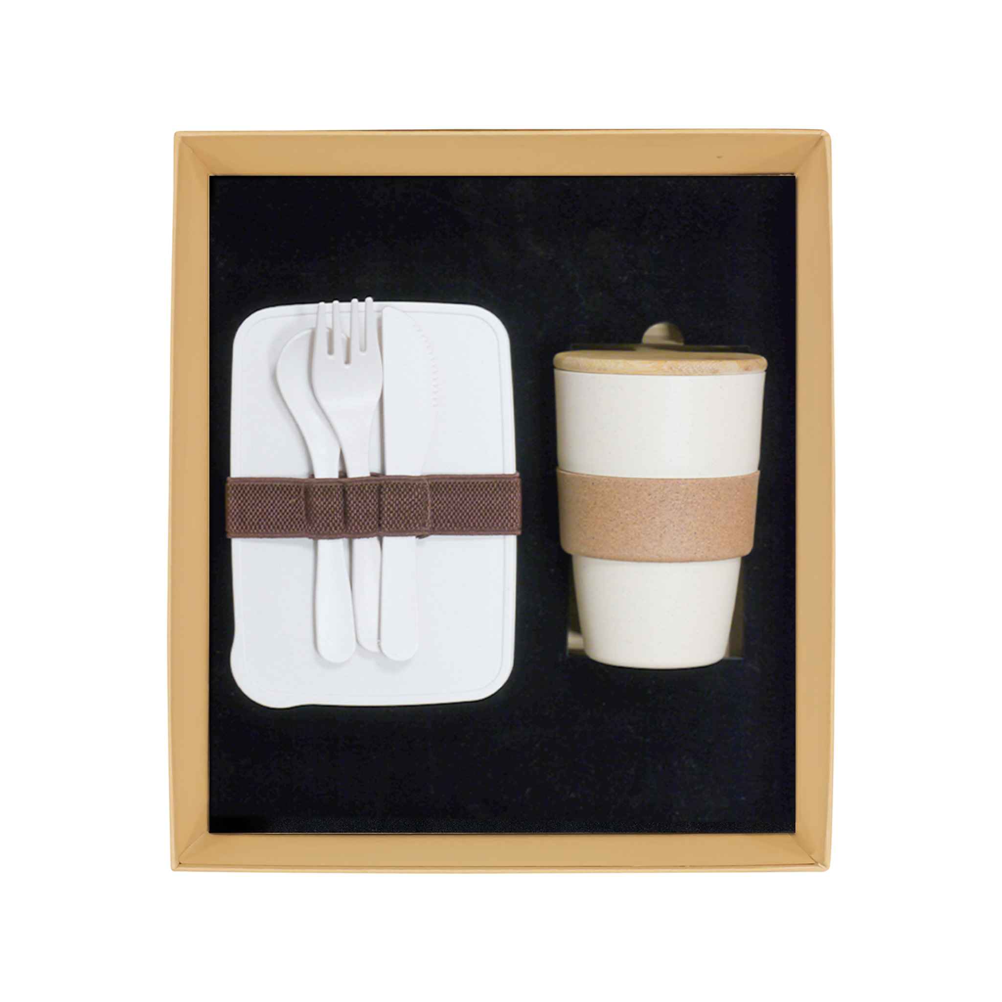 Promotional Giftset with Wheat straw Lunchbox and Coffee mug