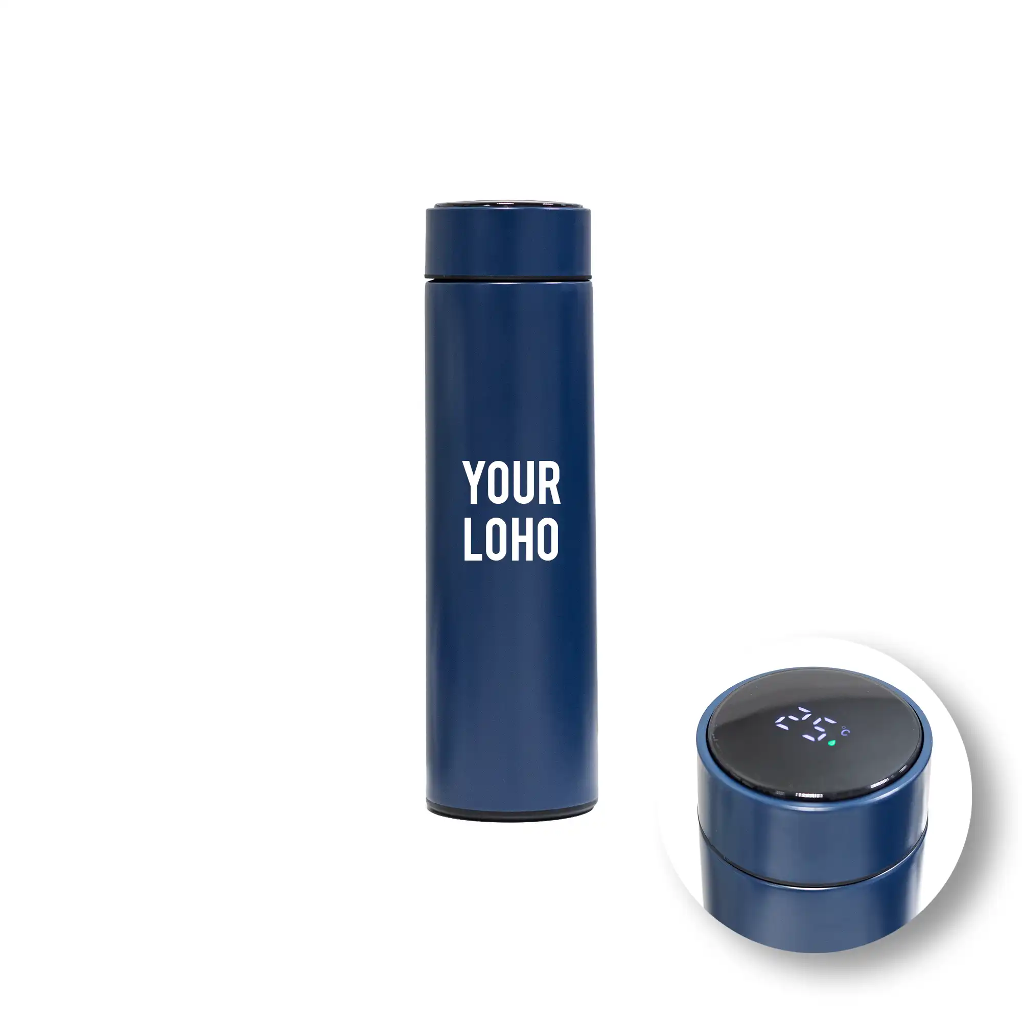Smart LED Temperature Display Bottle – Navy Blue