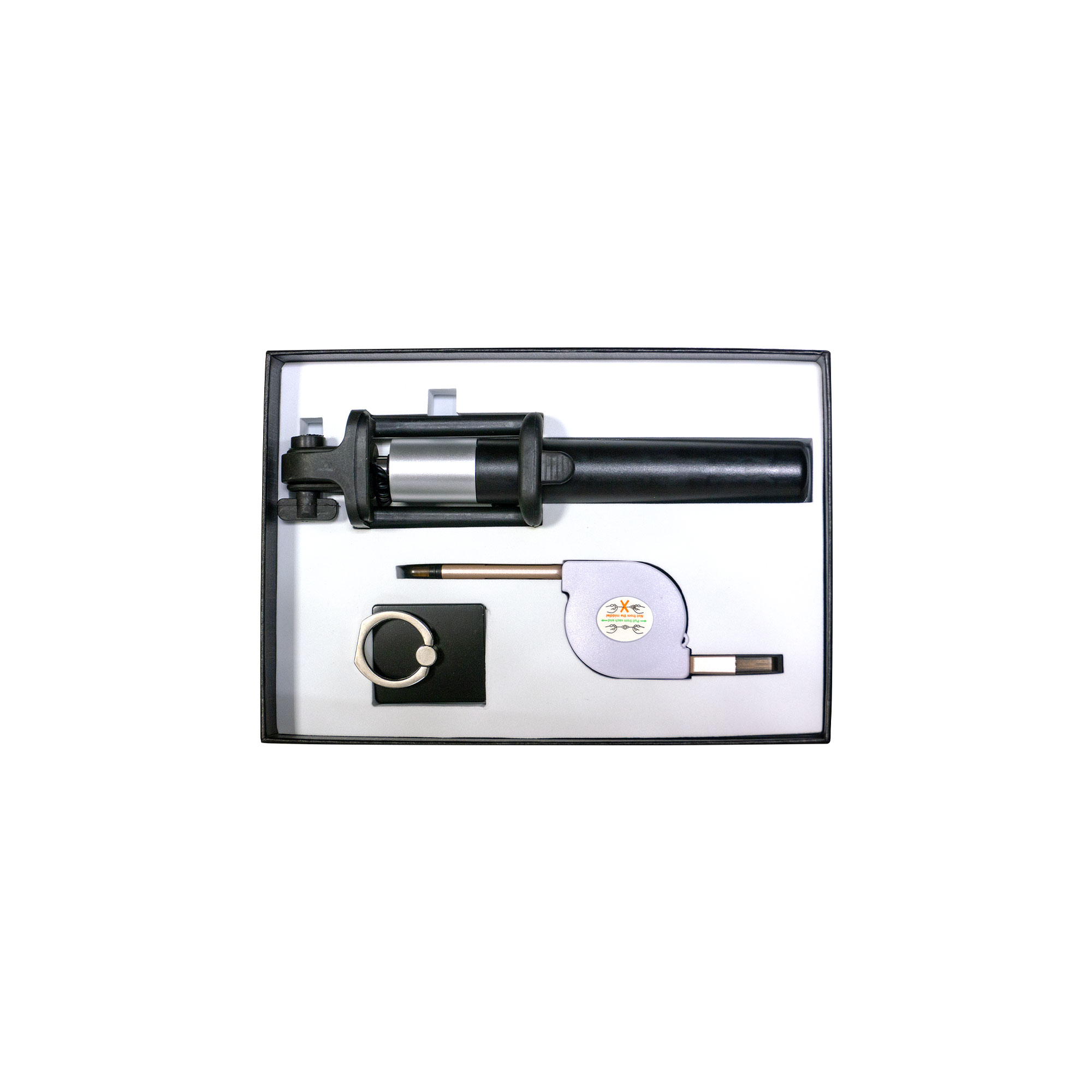 Gift box with Selfie stick cable and holder