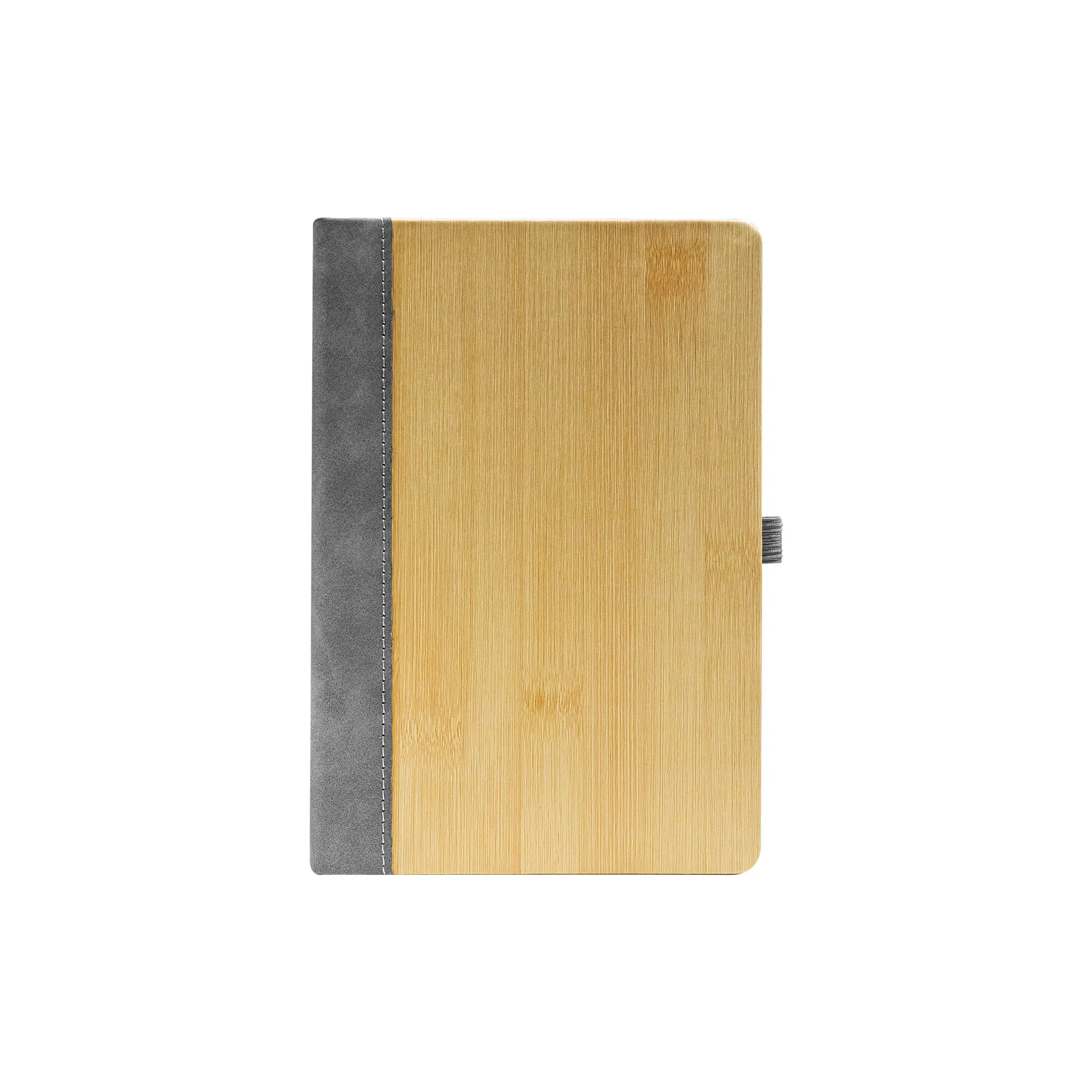 Promotional PU Notebook with Bamboo Finish Gray