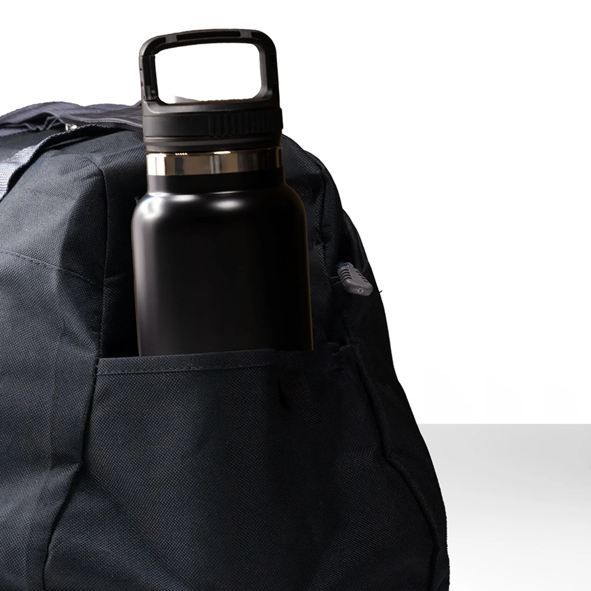 Duffle Bag with front and side pocket Black