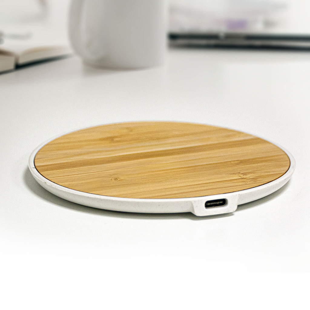 Recycled ABS + Bamboo Wireless Charger