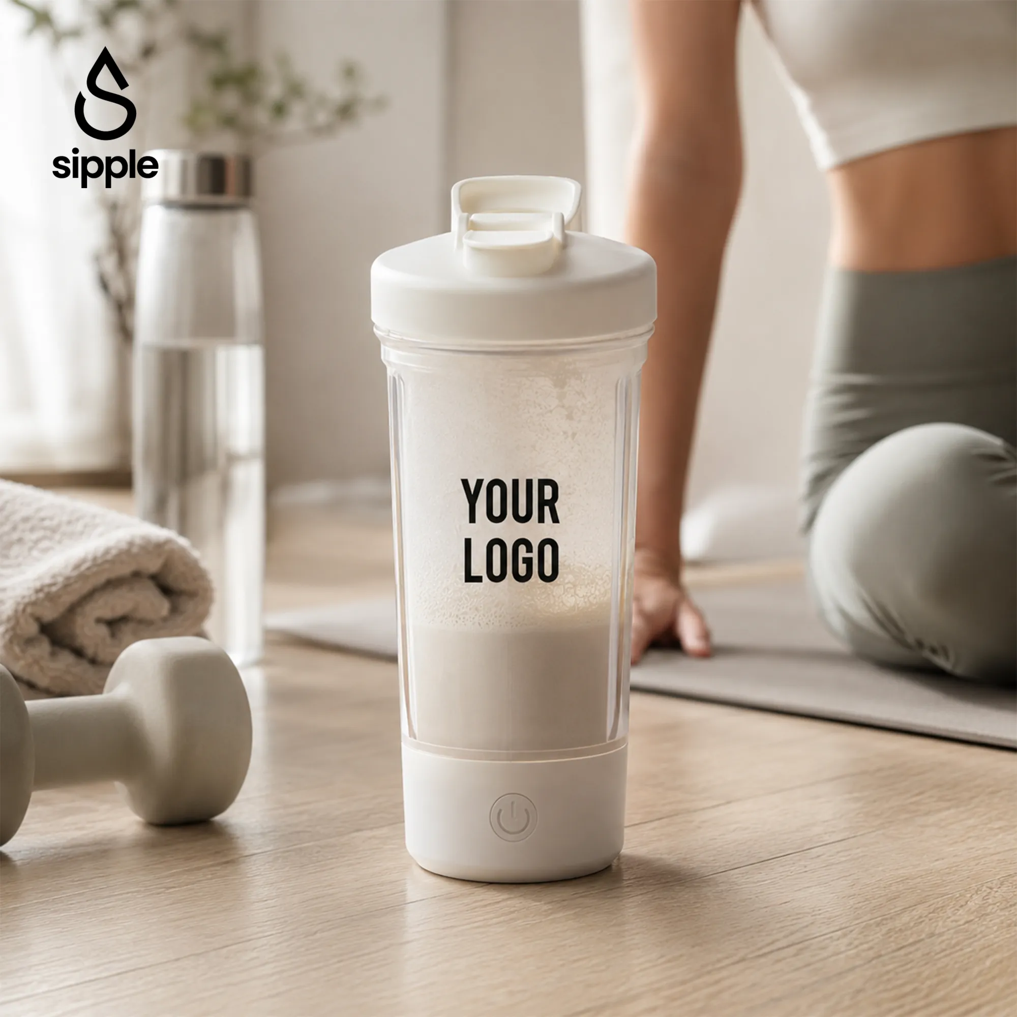SIPPLE MIXPRO 450ml electric sports shaker magnetic motor corporate gift UAE custom logo