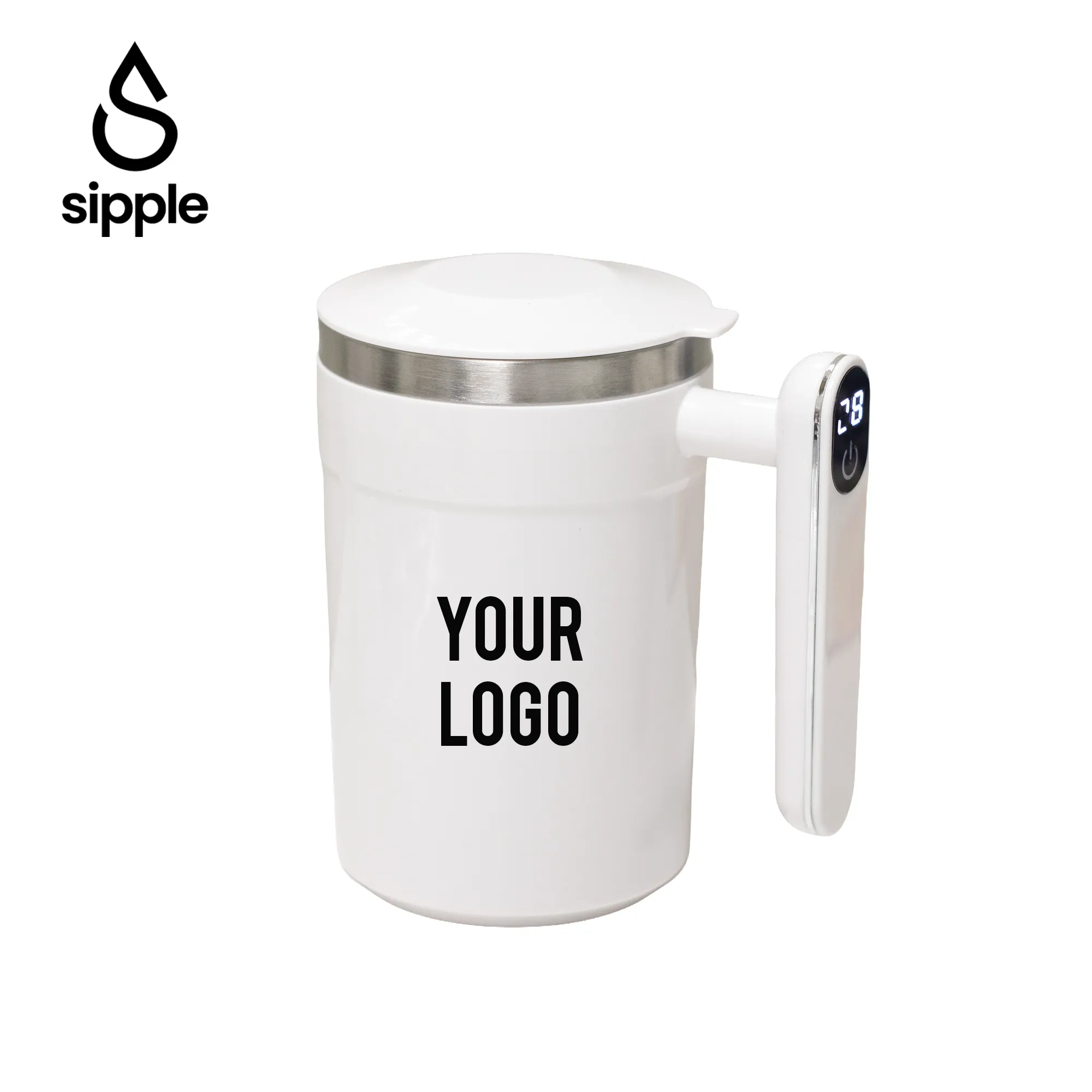 SIPPLE MIXERA 400ml smart electric mixing cup temperature display corporate gift UAE custom logo