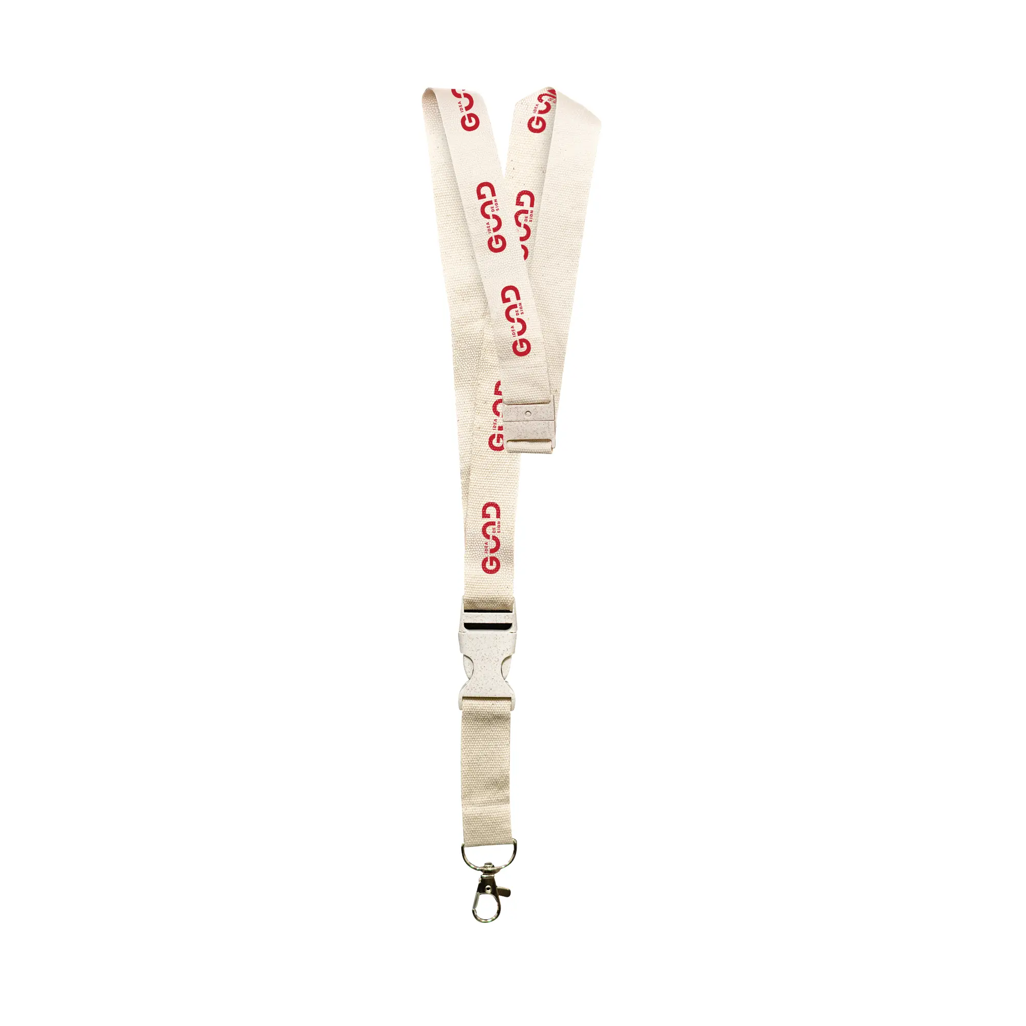 Cotton Lanyard with Wheat Straw Buckle – Eco-Friendly ID Holder