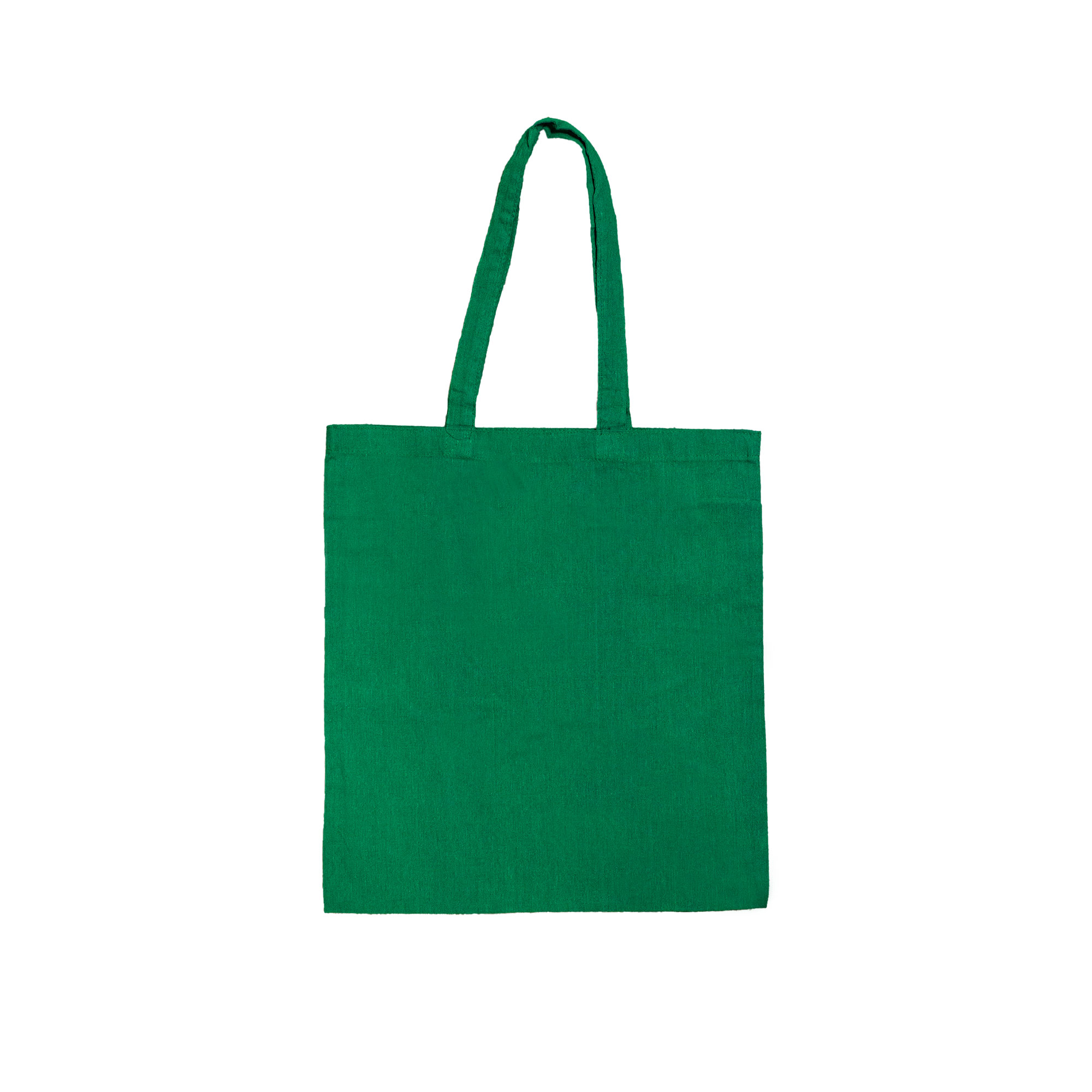 Green recycled cotton tote bag with long handles – sustainable and reusable