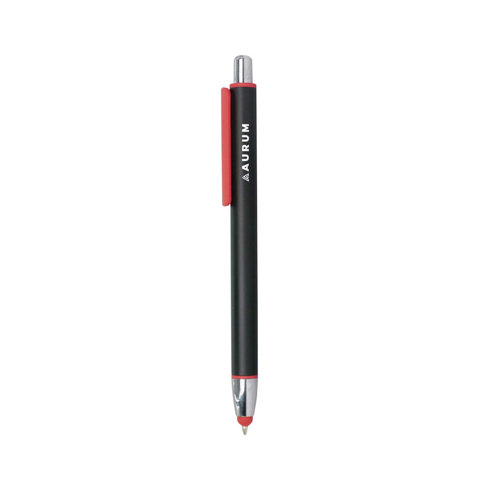 Black Metal Pen With Color Stylus And Clip Red