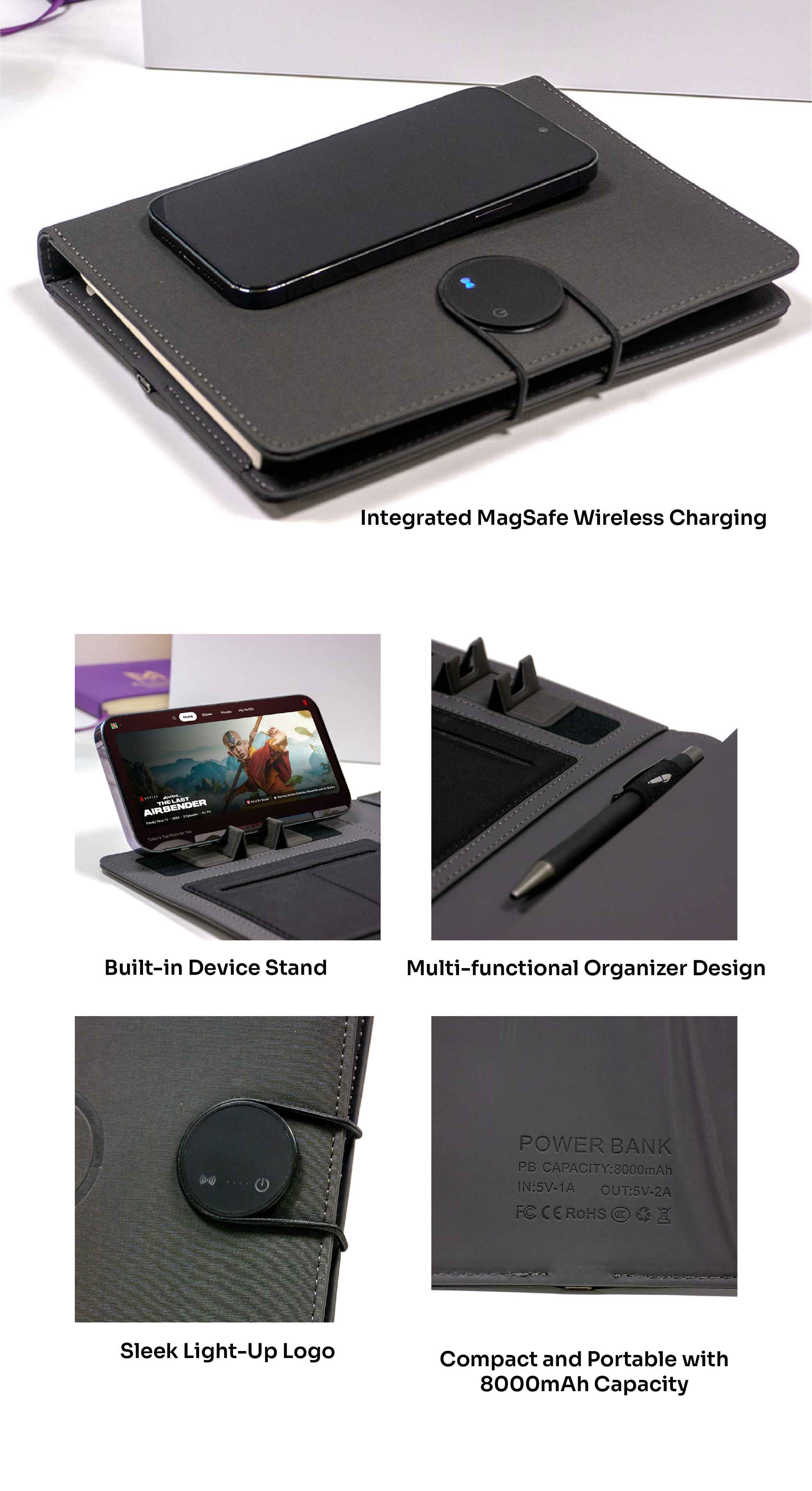 Magsafe Organizer With Light-up Logo