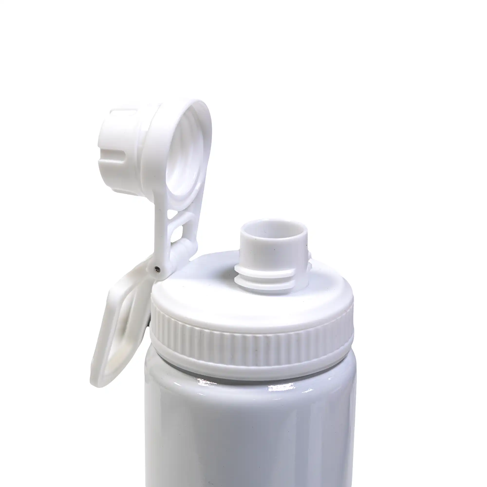 Reusable aluminium sports bottle with handle, 800 ml capacity, black and white color options for corporate gifting.
