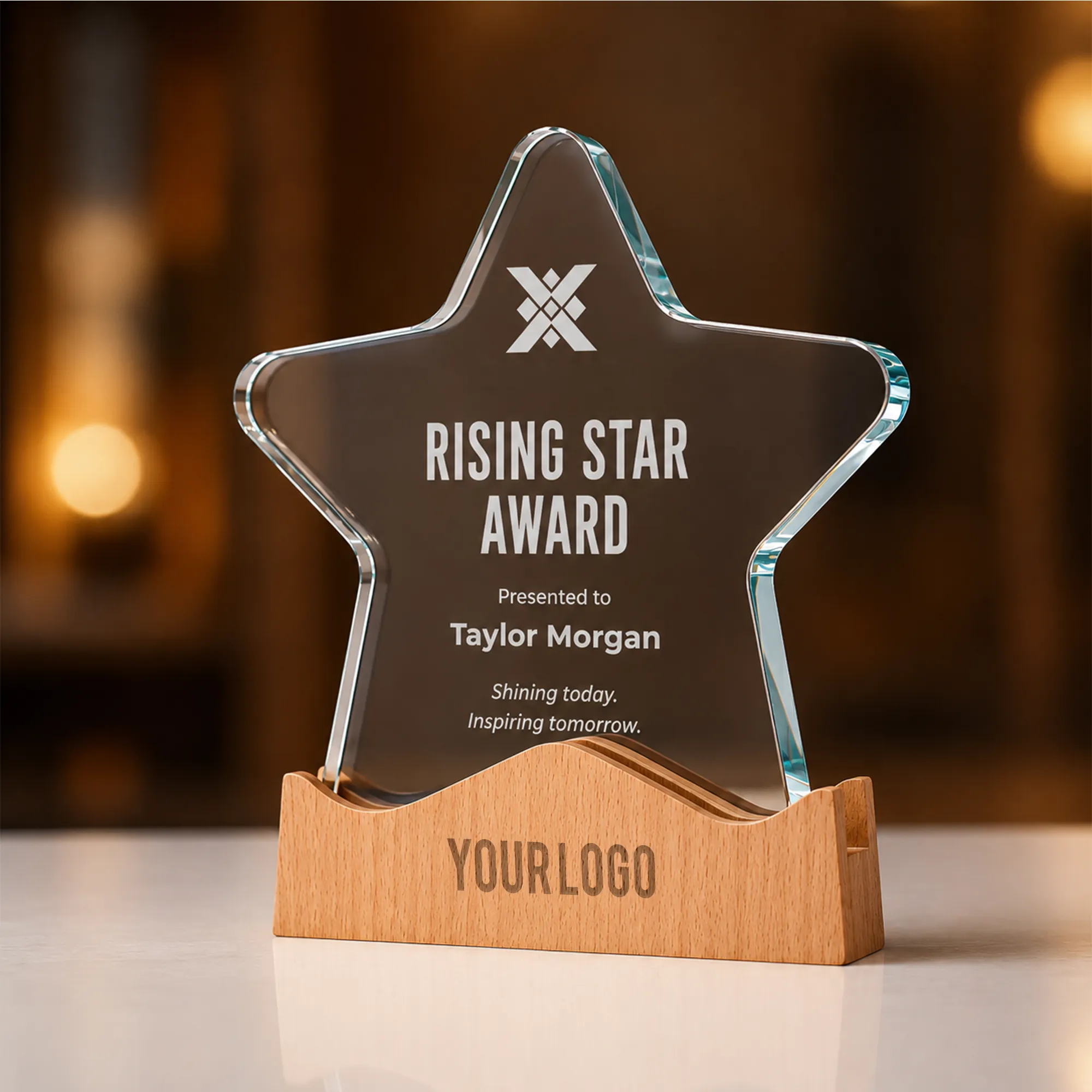 Star Shaped Wooden Trophy