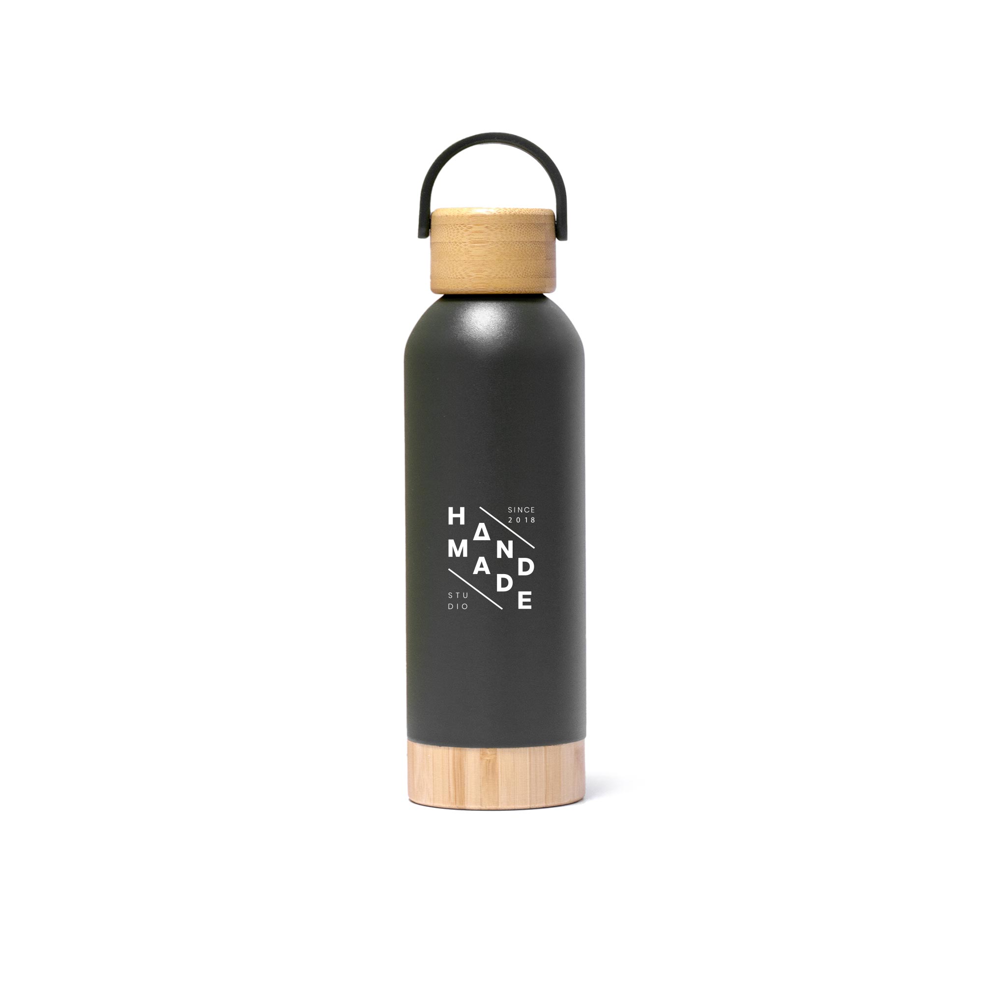 Insulated Bottle With Bamboo Lid BK