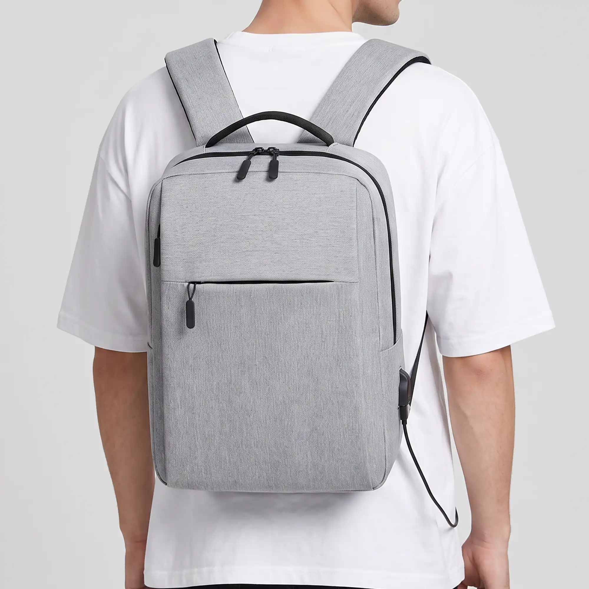 Backpack with USB Charging Point Gray