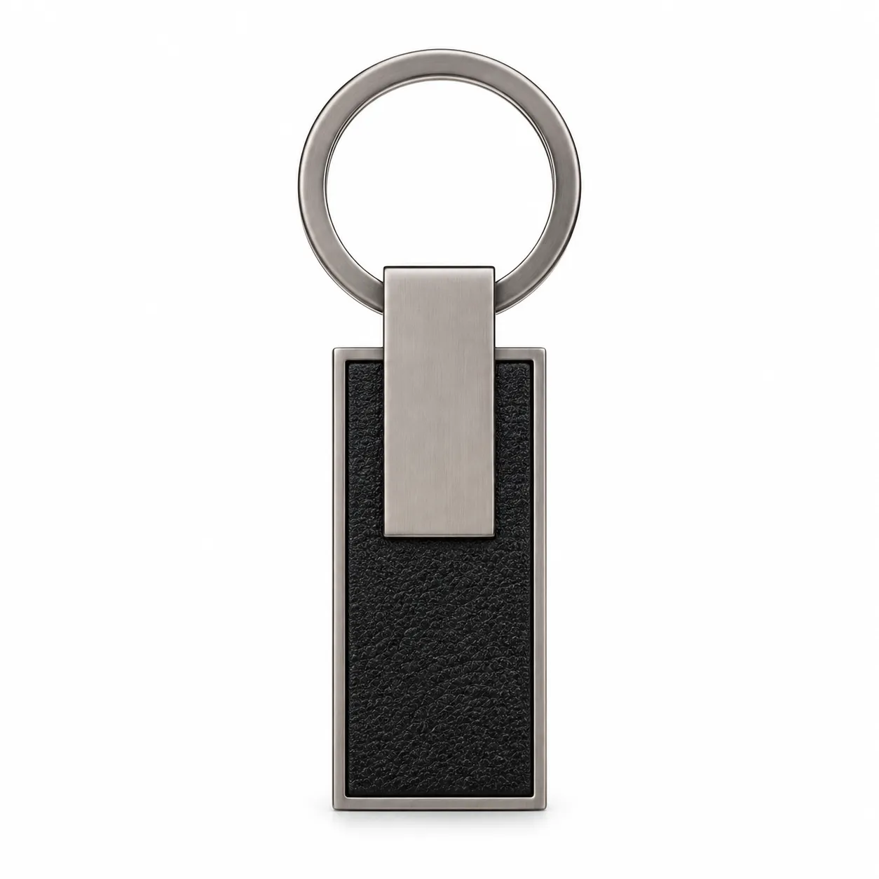 Gunmetal PU Strap Keychain Black