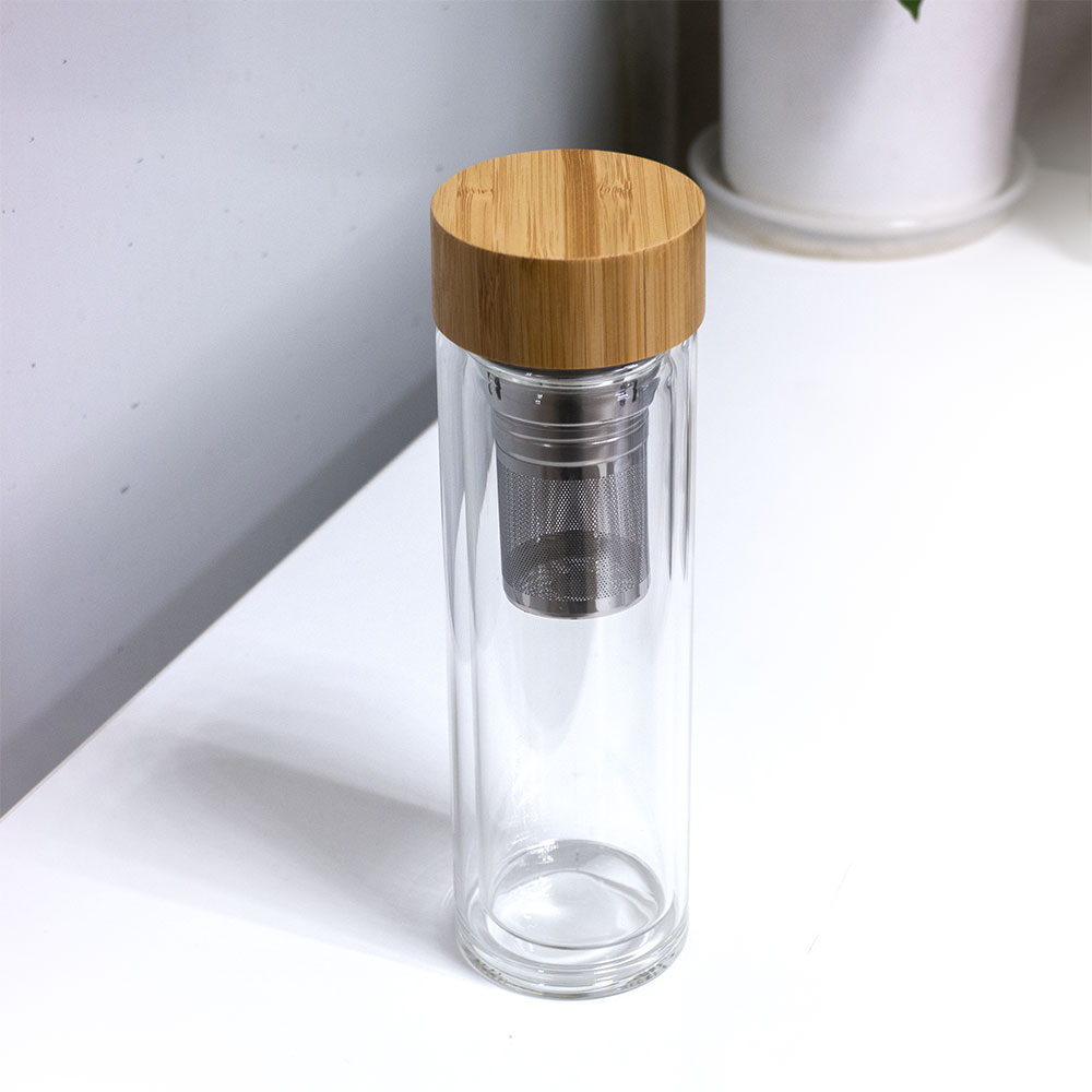 Glass Bottle With Bamboo Lid
