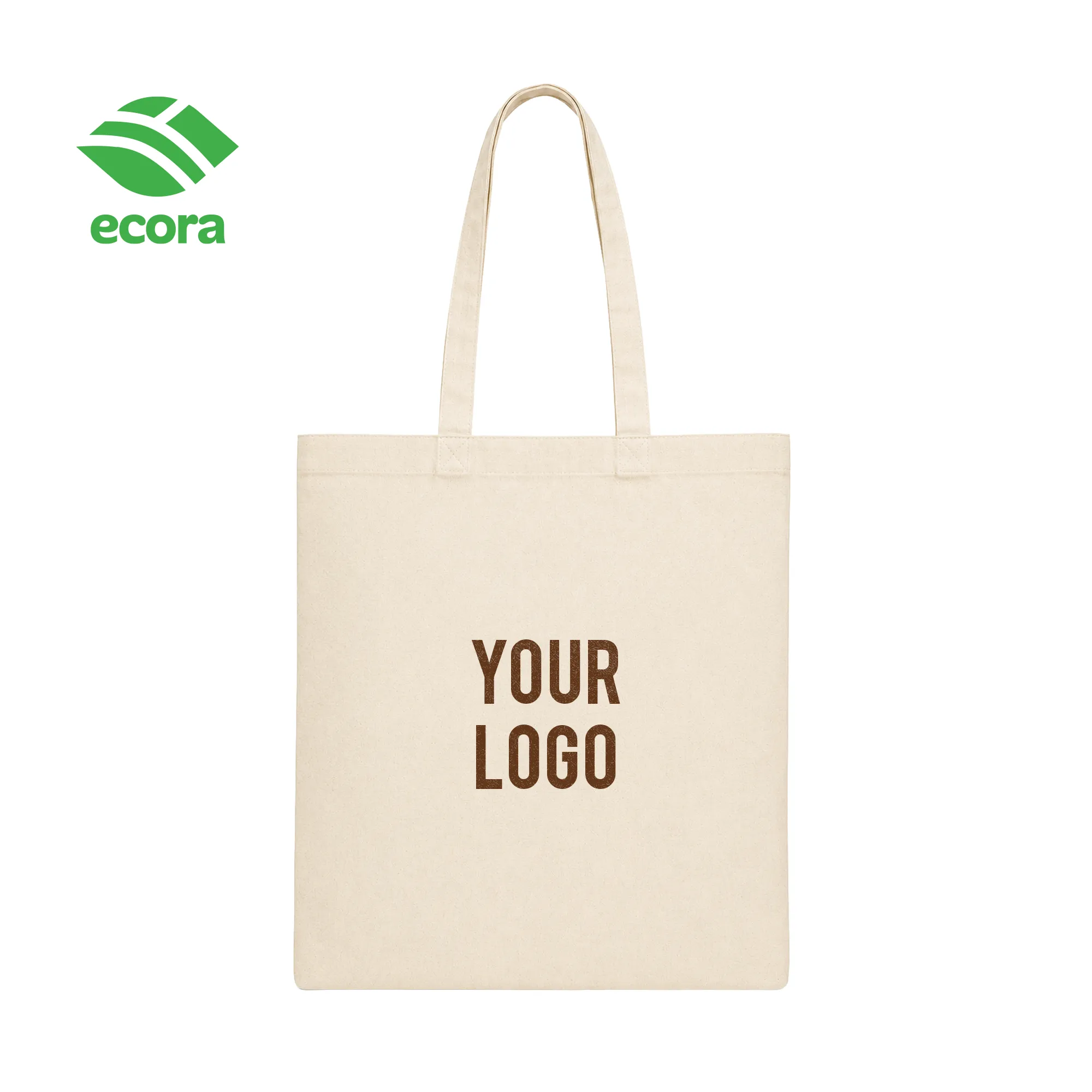 Veiro canvas shopping bag in black with a white printed logo on the front panel